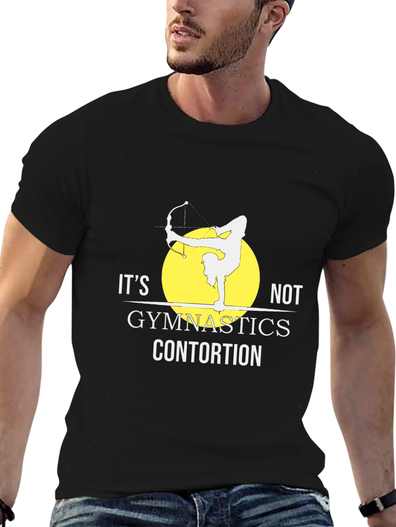 Black Funny Gymnastics Contortion T-Shirt for Athletic Training view 6