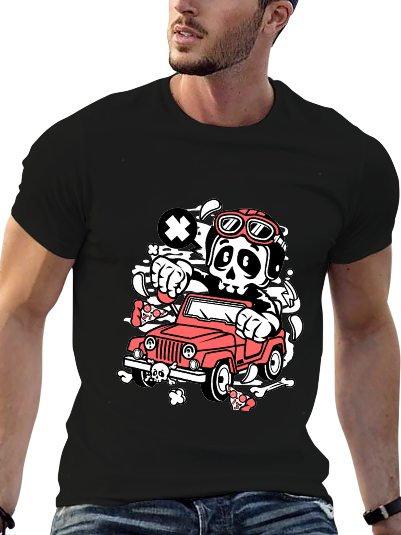Black Skull Driver Black T-Shirt view 6