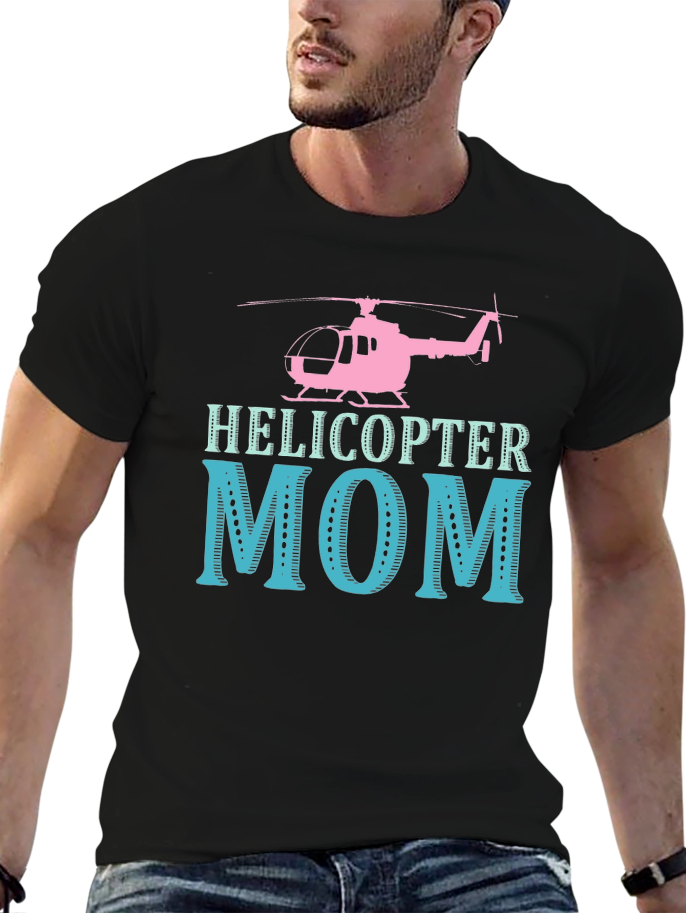 Black Helicopter Mom Graphic Tee - Unique Design view 6