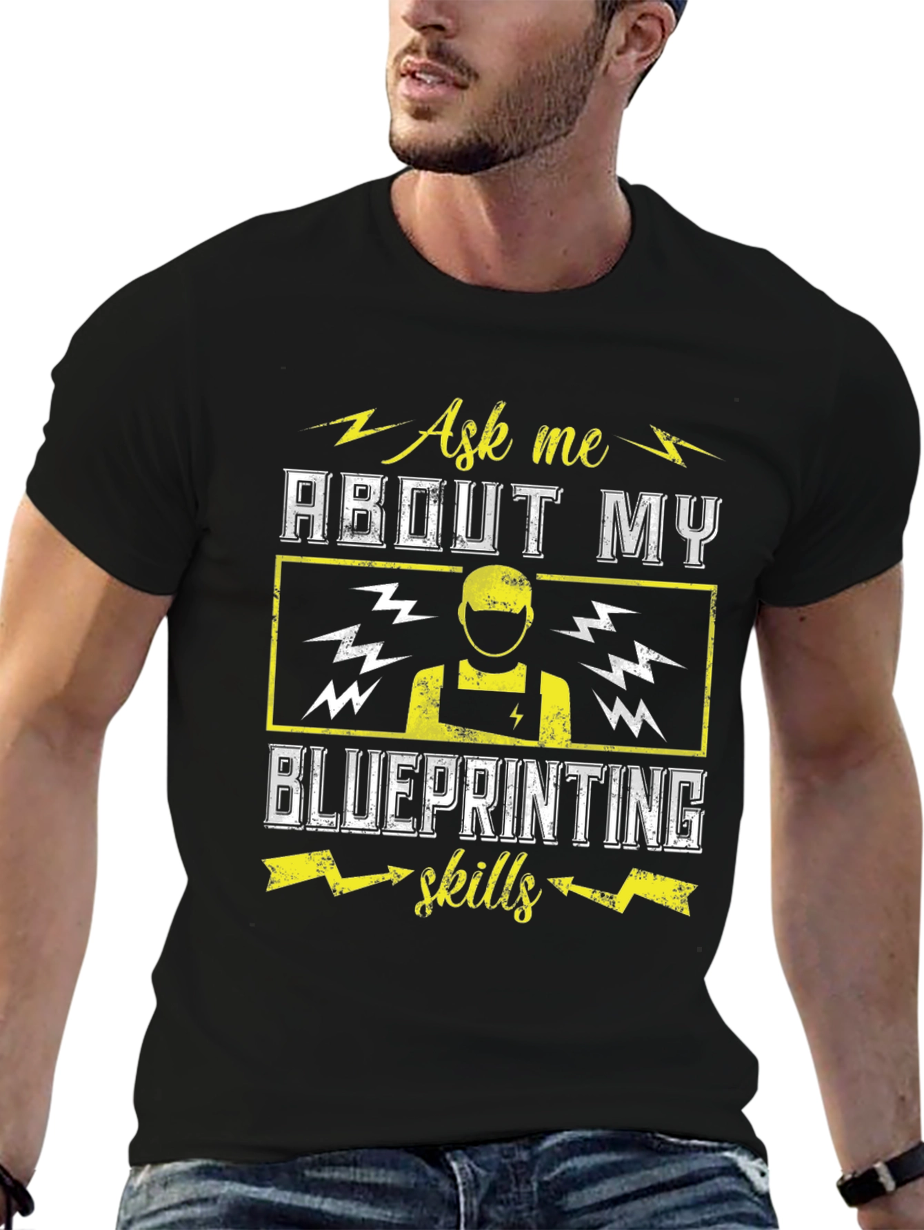 Black Blueprint Skills T-Shirt - Ask Me About My Skills Tee view 6