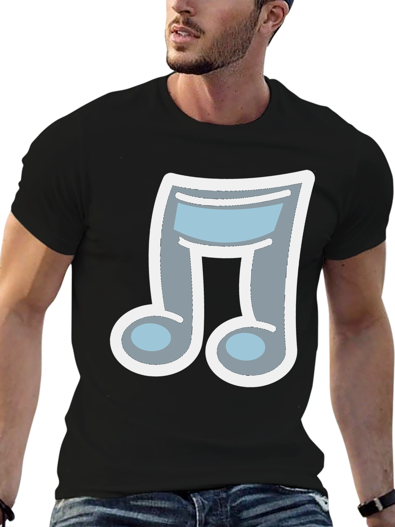 Black Music Note T-Shirt - Stylish & Unique view 6