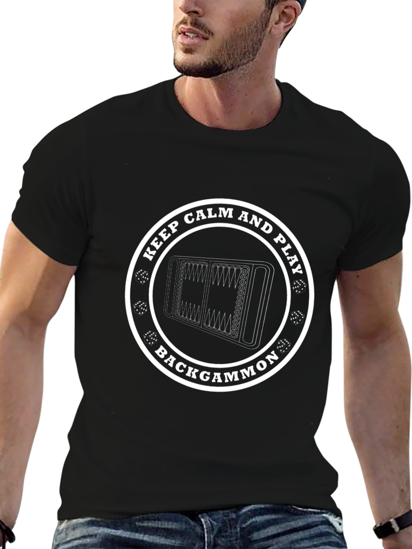 Keep Calm and Play Backgammon - Graphic T-Shirt - 6