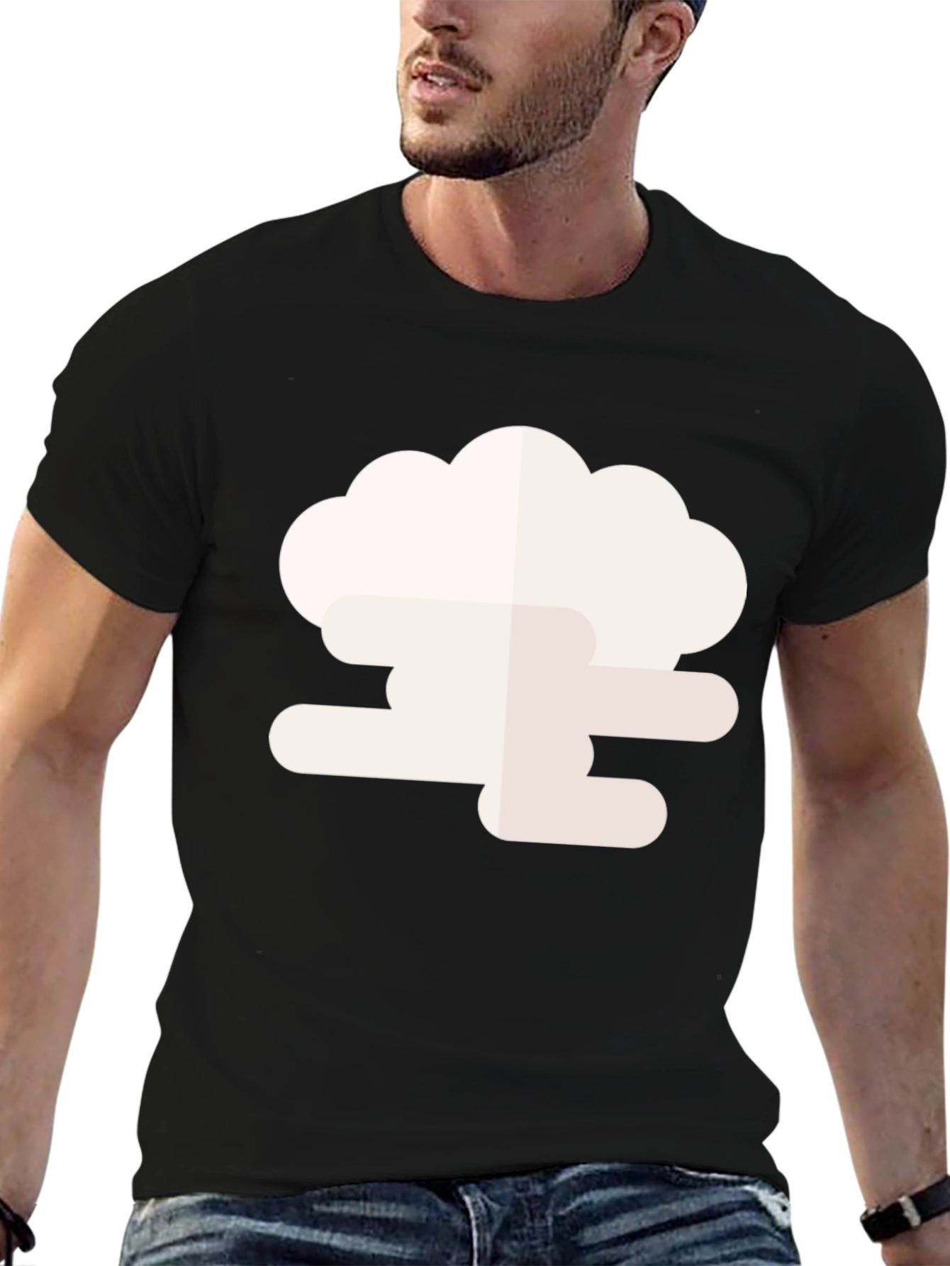 Black Cloud Graphic Black Tee - Stylish & Unique Design view 6