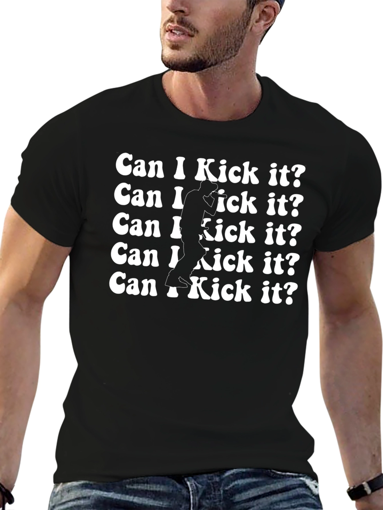 Black Can I Kick It? T-Shirt - Classic Hip Hop Tee view 6