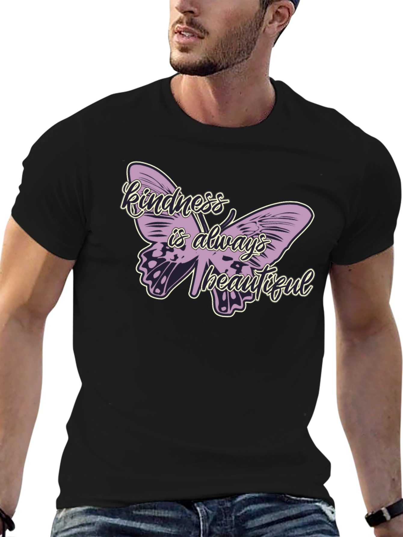 Black Kindness is Always Beautiful Butterfly T-Shirt view 6