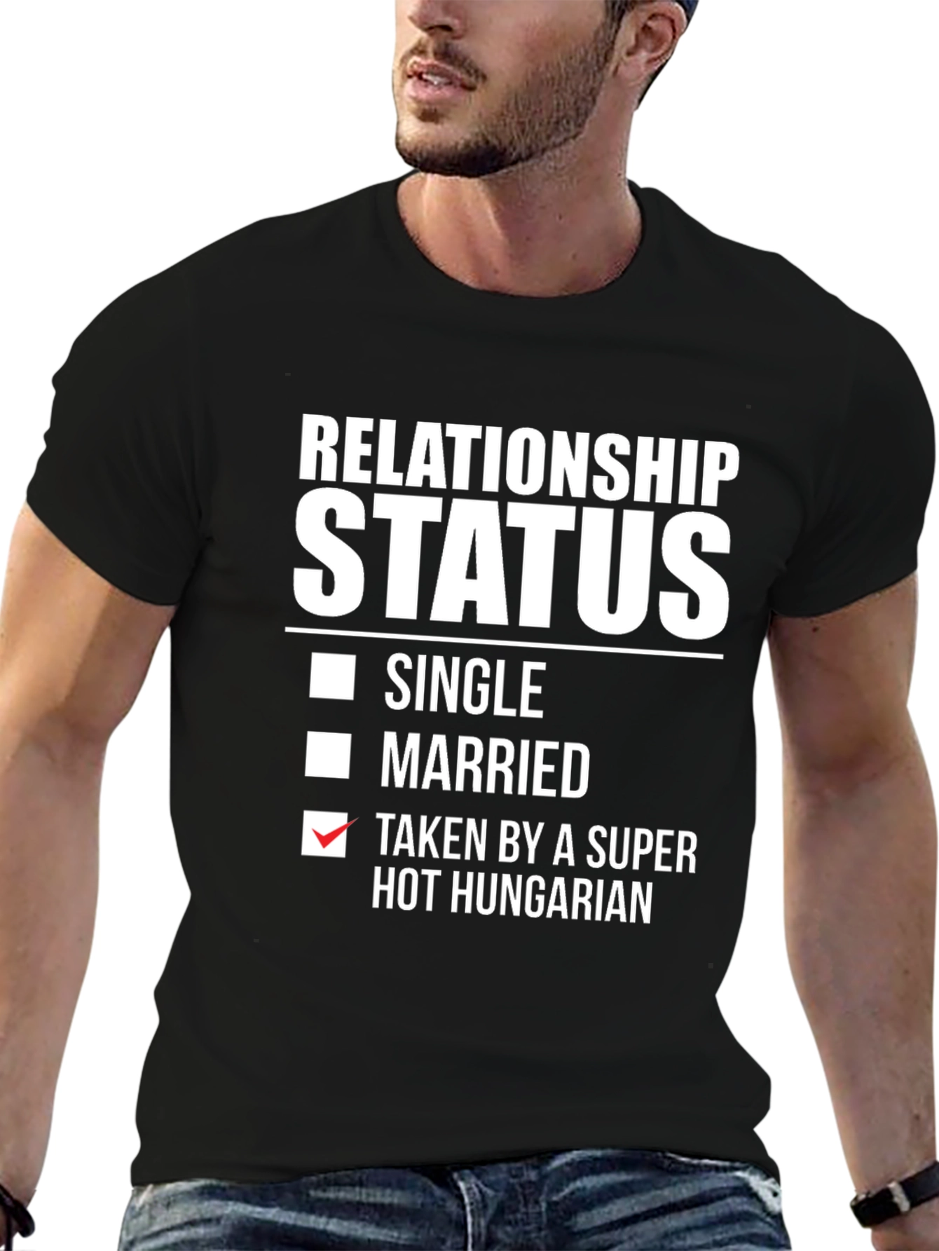 Black Relationship Status Taken By Hot Hungarian T-Shirt view 6
