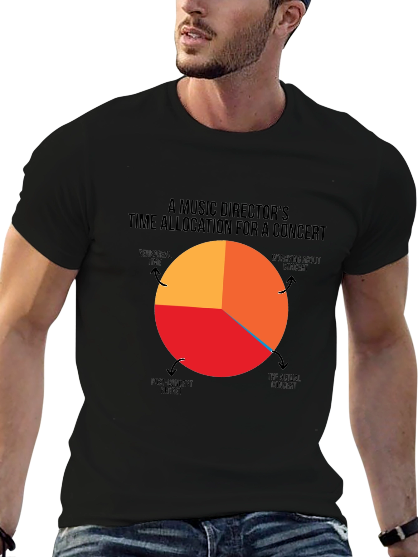 Black Music Director Time Allocation Concert T-Shirt view 6