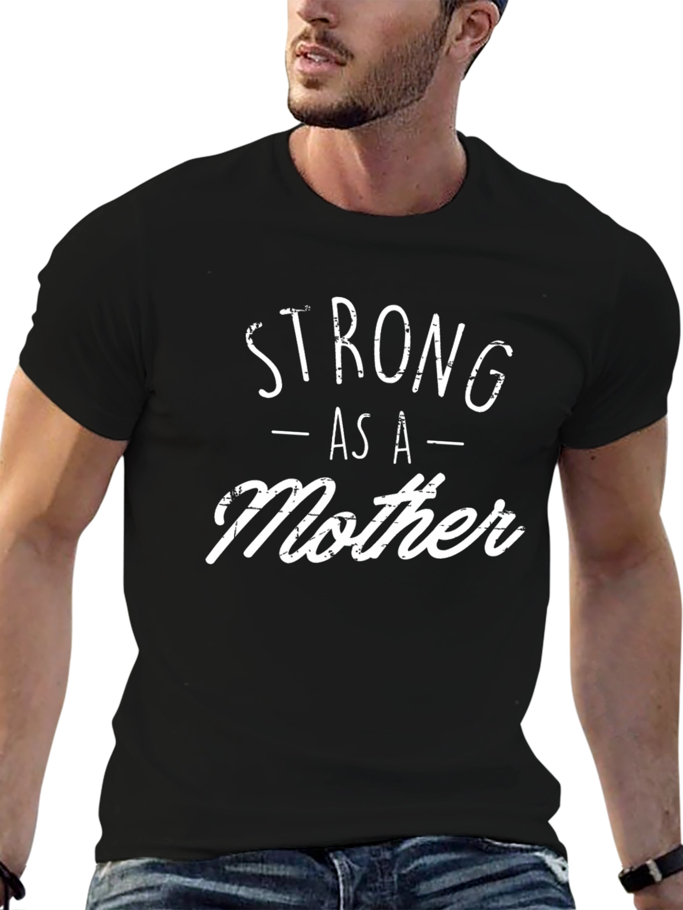 Black Strong As A Mother T-Shirt view 6
