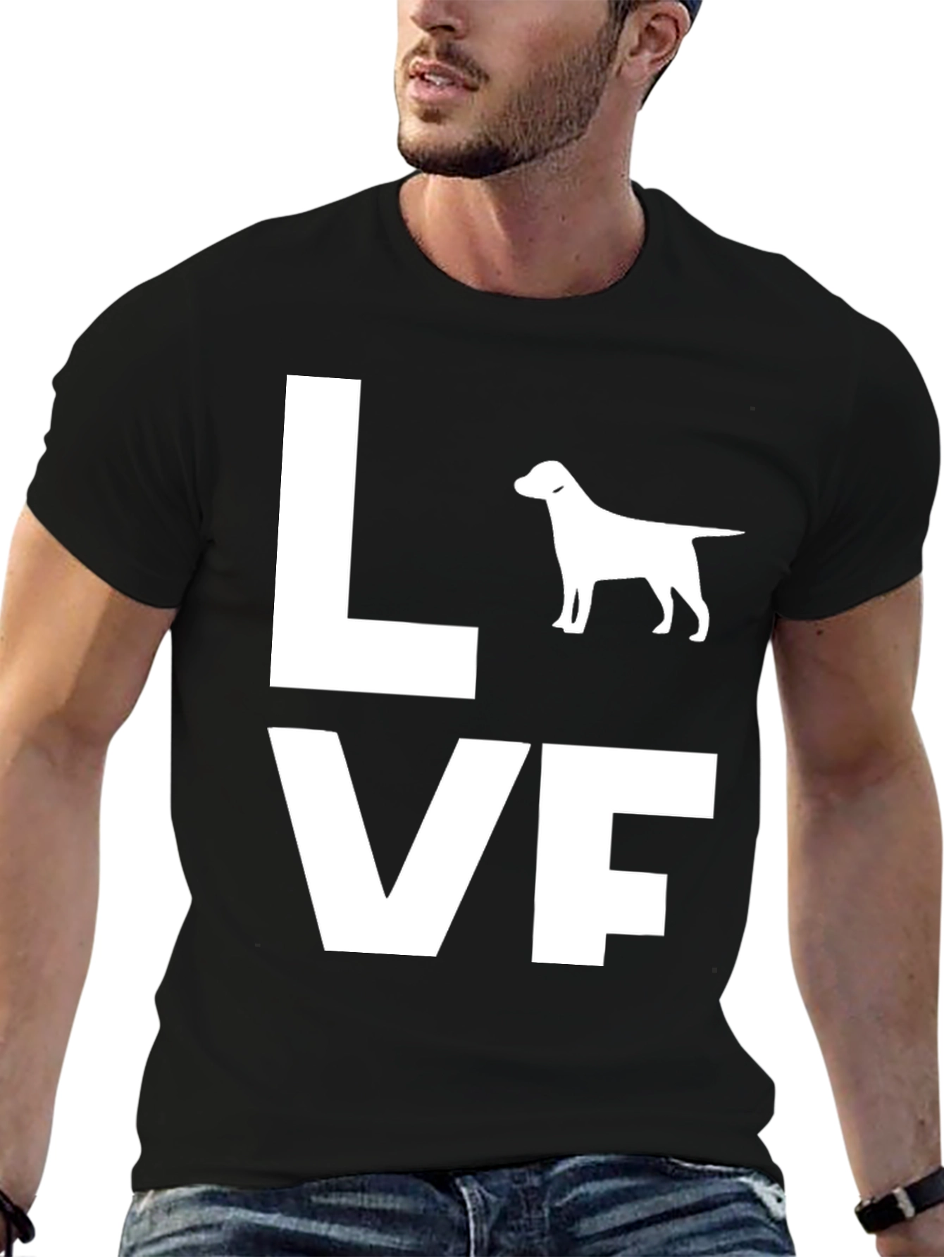 Black Love Dog Breed Graphic Tee - Black view 6