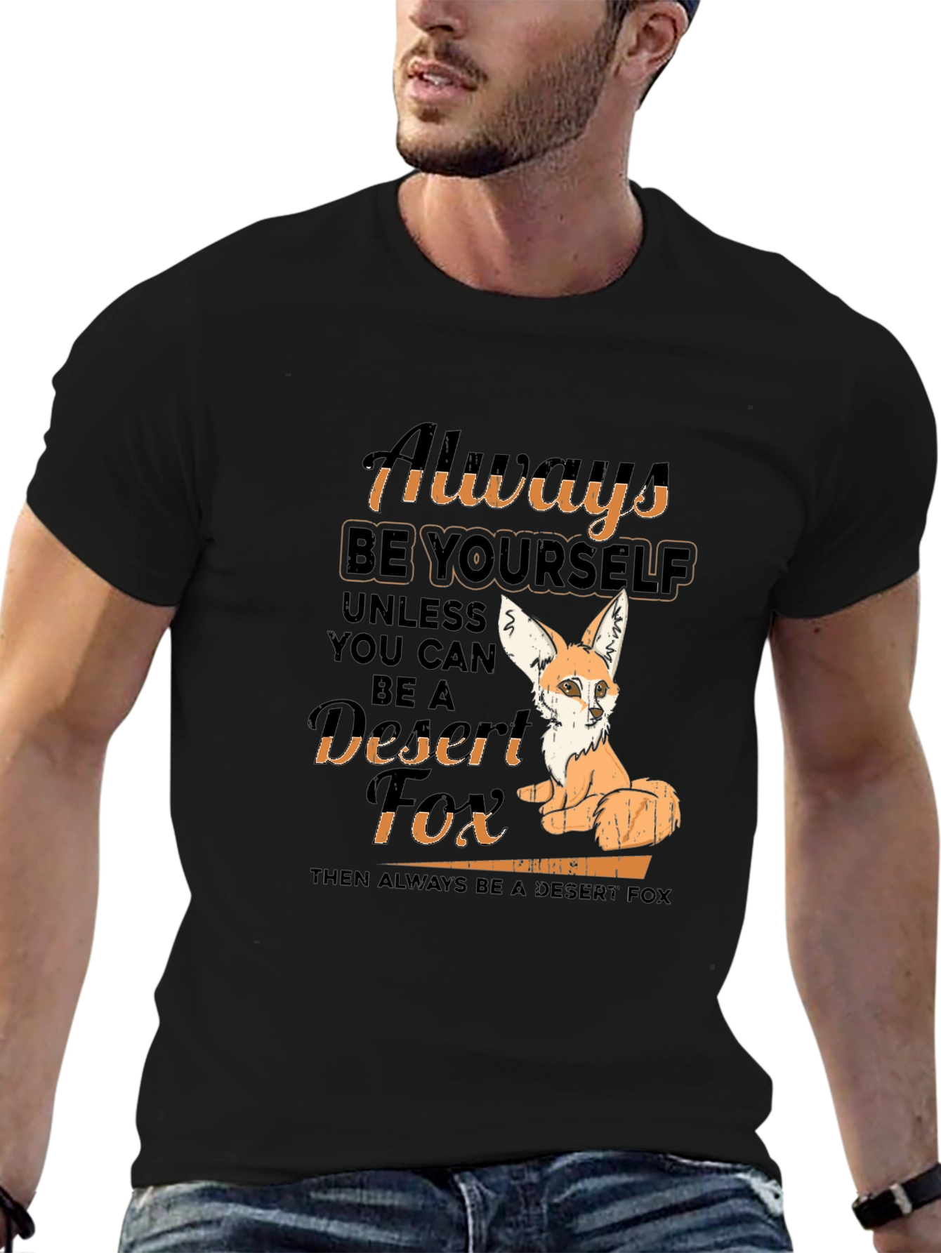 Black Always Be Yourself Desert Fox T-Shirt view 6