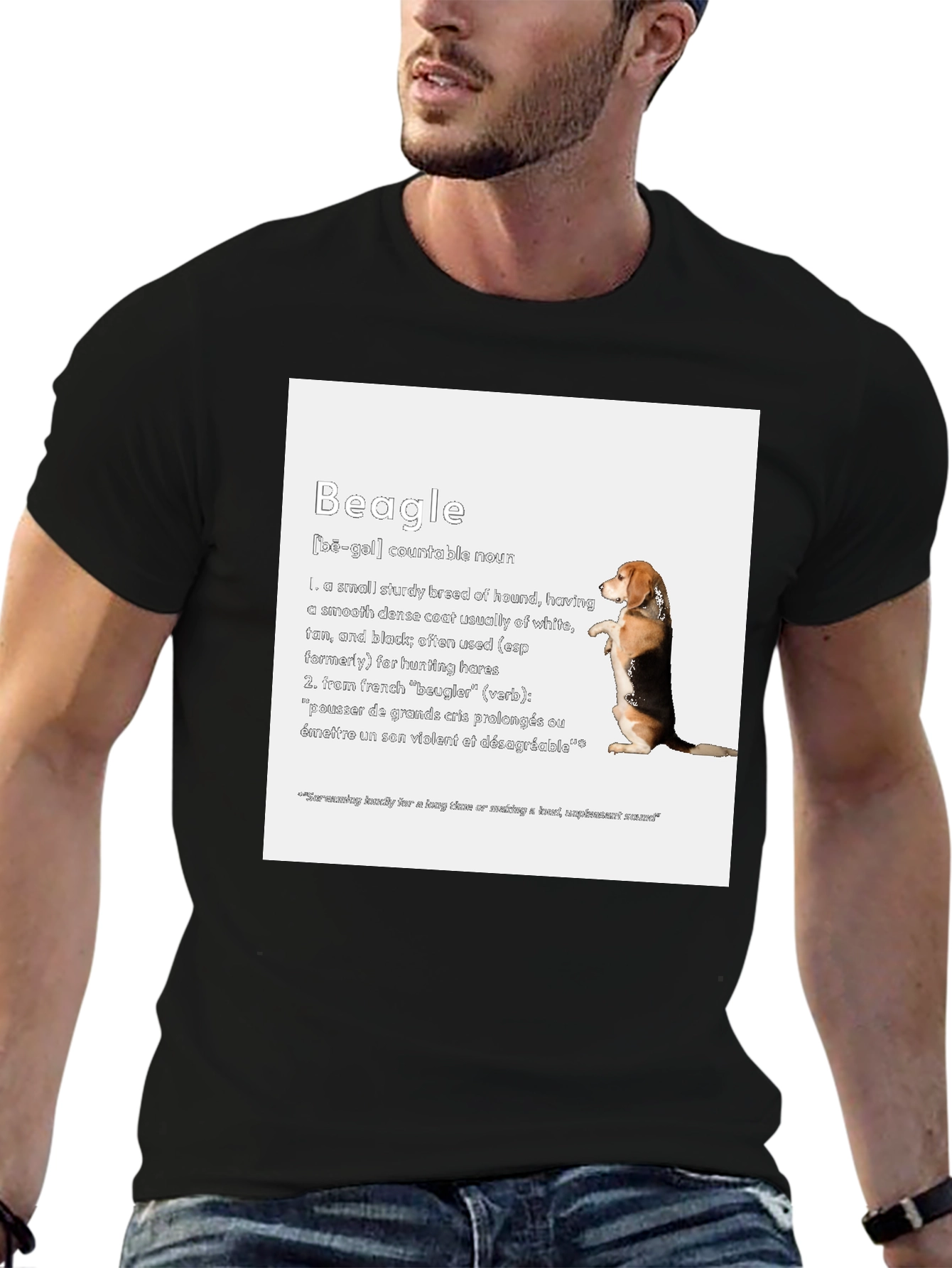 Black Beagle Definition T-Shirt - Dog Lover Apparel view 6