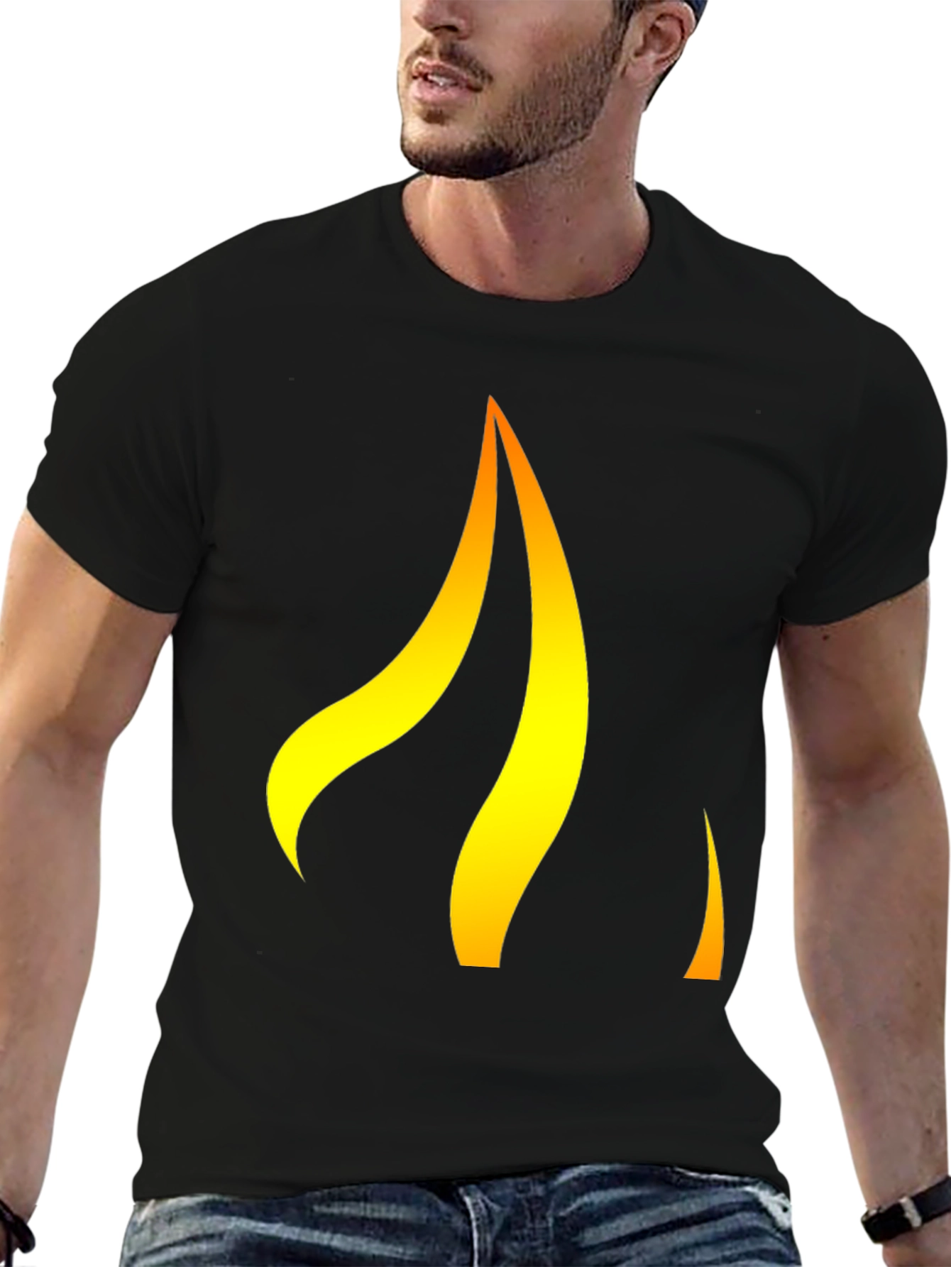 Black Flame Graphic Black T-Shirt view 6