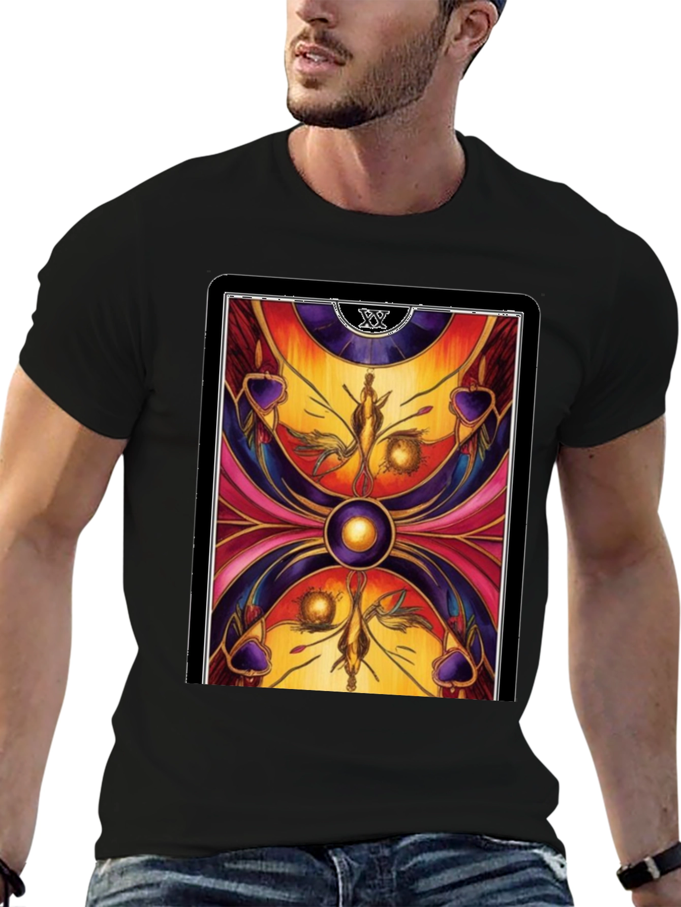 Black Tarot Card Graphic T-Shirt view 6