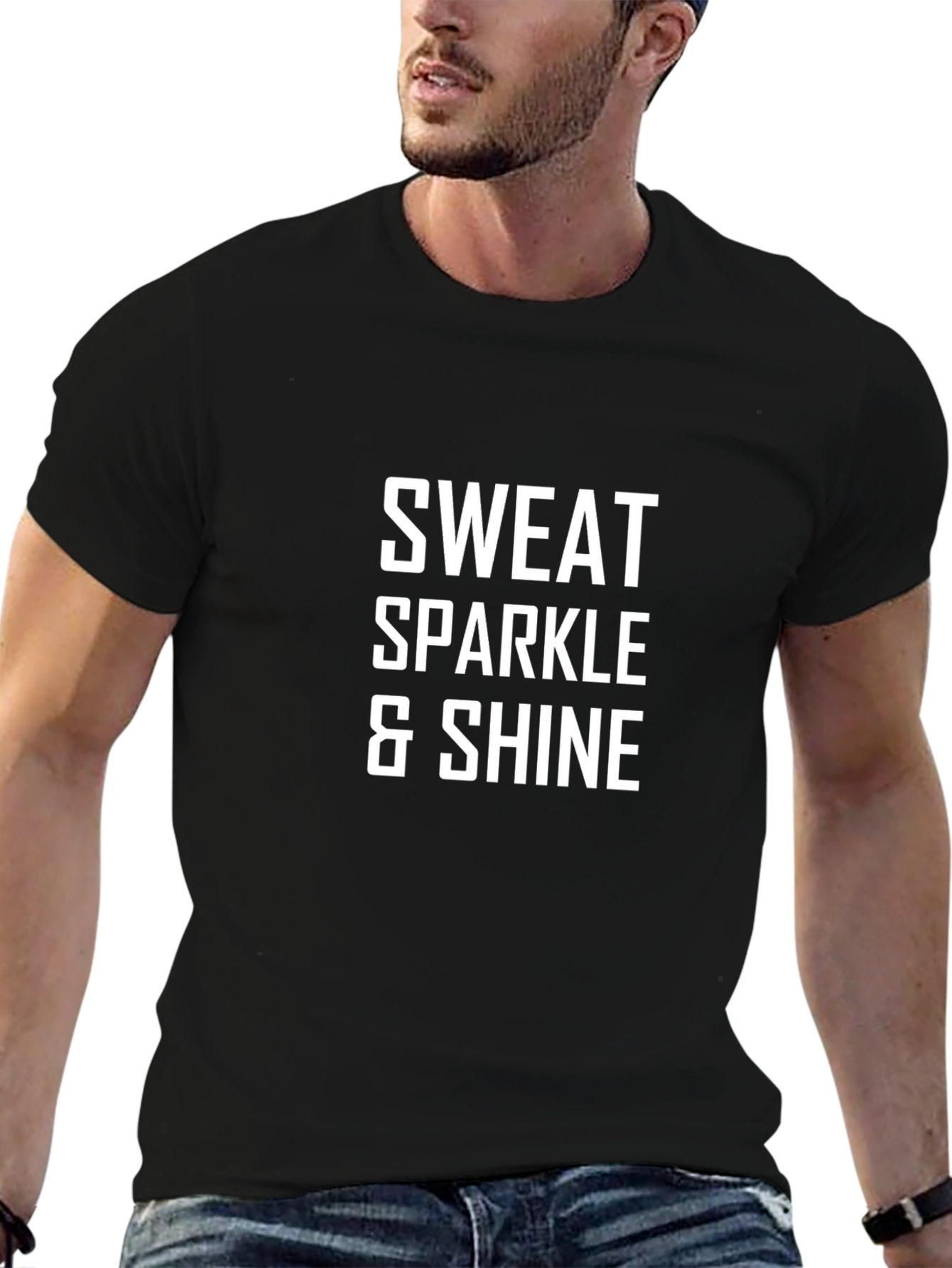 Black Sweat, Sparkle, & Shine Graphic Tee view 6
