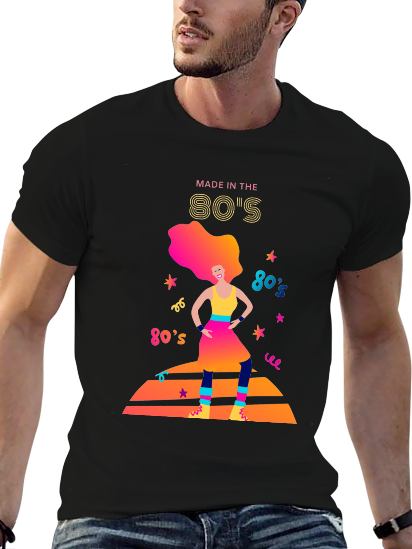 Black Retro '80s Graphic Tee - Totally Awesome! view 6