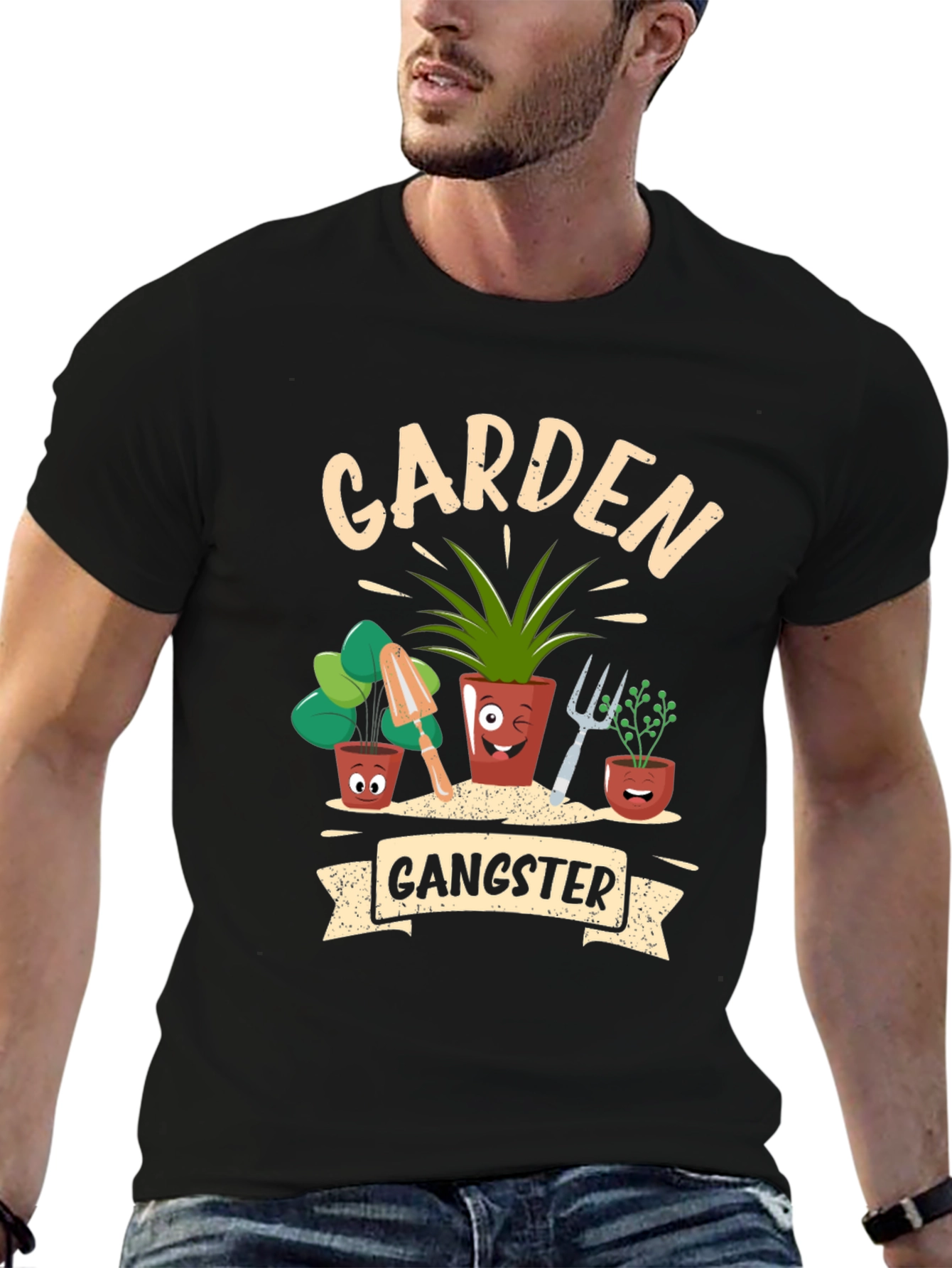 Black Garden Gangster Graphic T-Shirt view 6