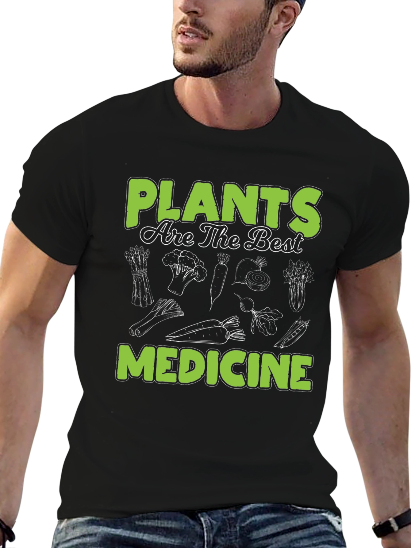 Black Plants are the Best Medicine T-Shirt view 6