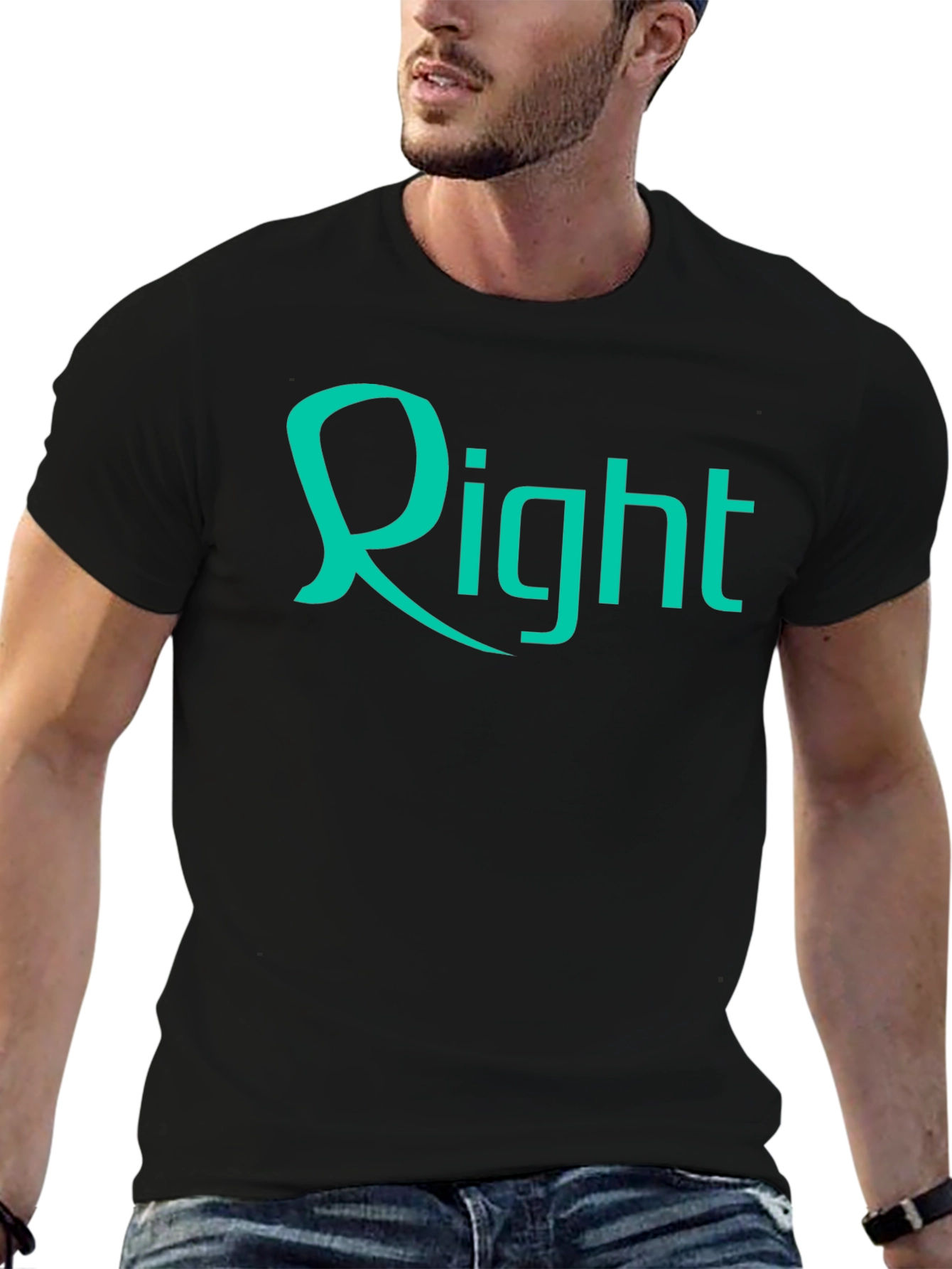 Black Right Graphic Black T-Shirt view 6