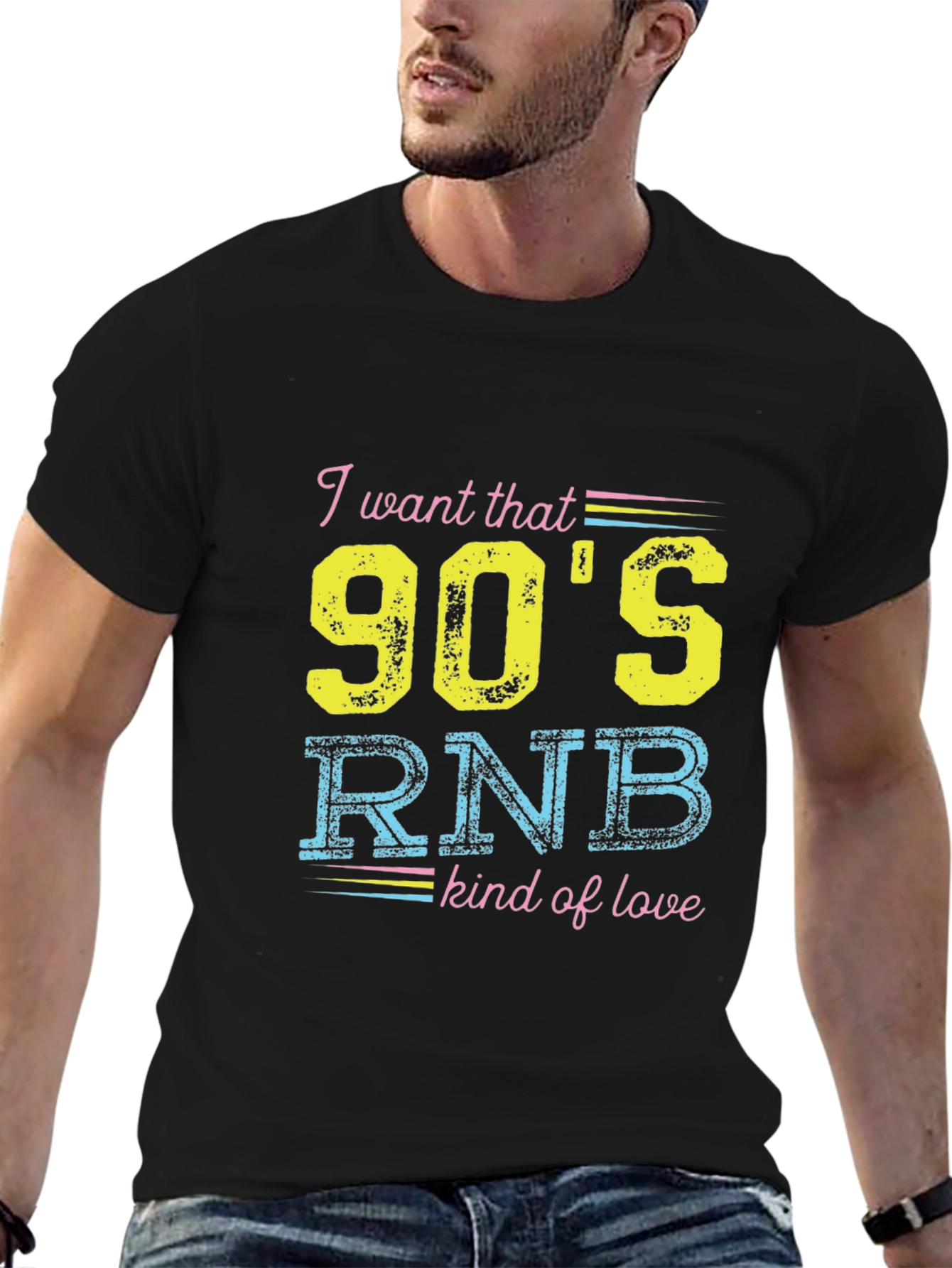 Black 90's RNB Kind of Love T-Shirt view 6