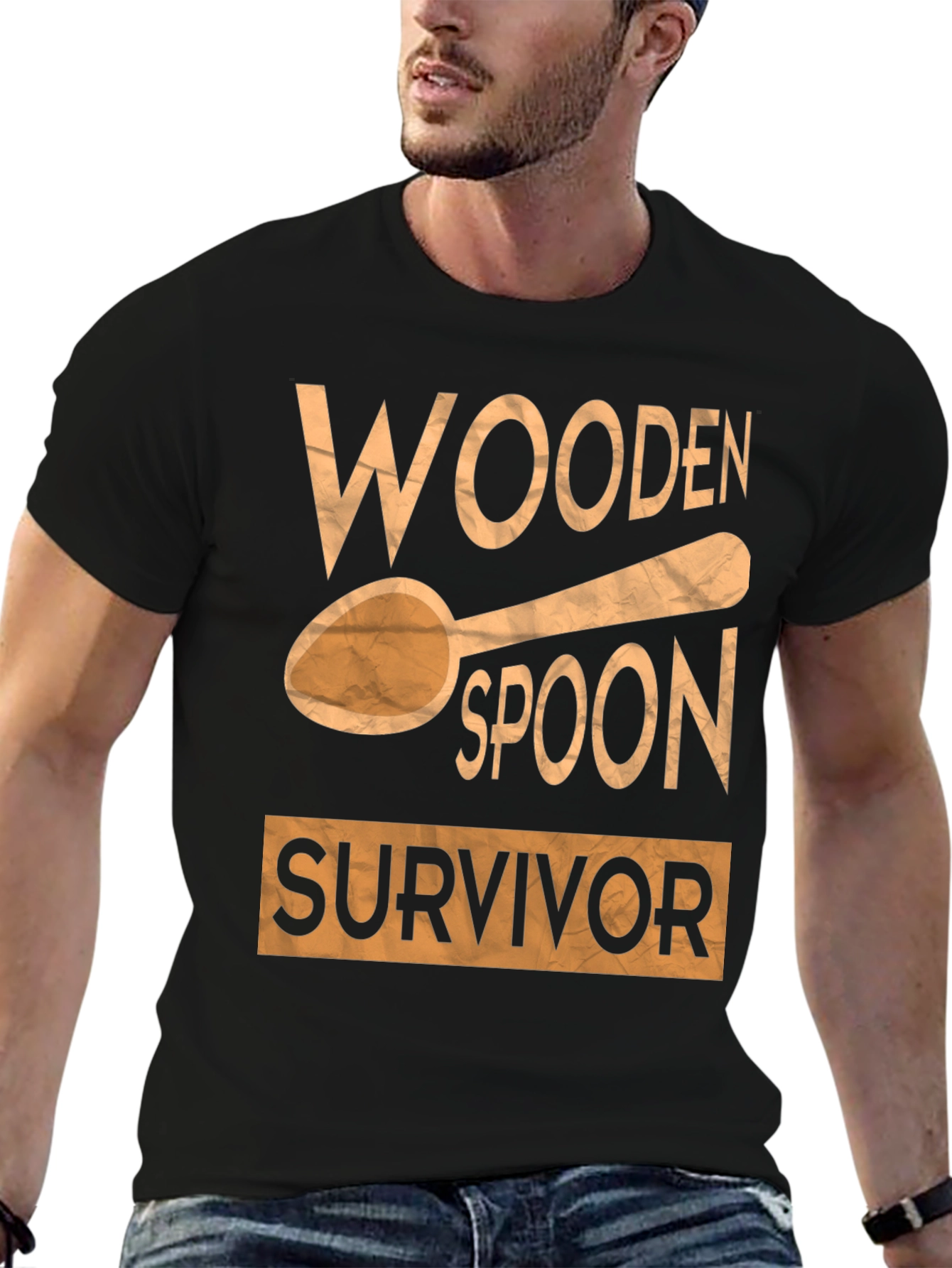 Black Wooden Spoon Survivor Graphic T-Shirt view 6
