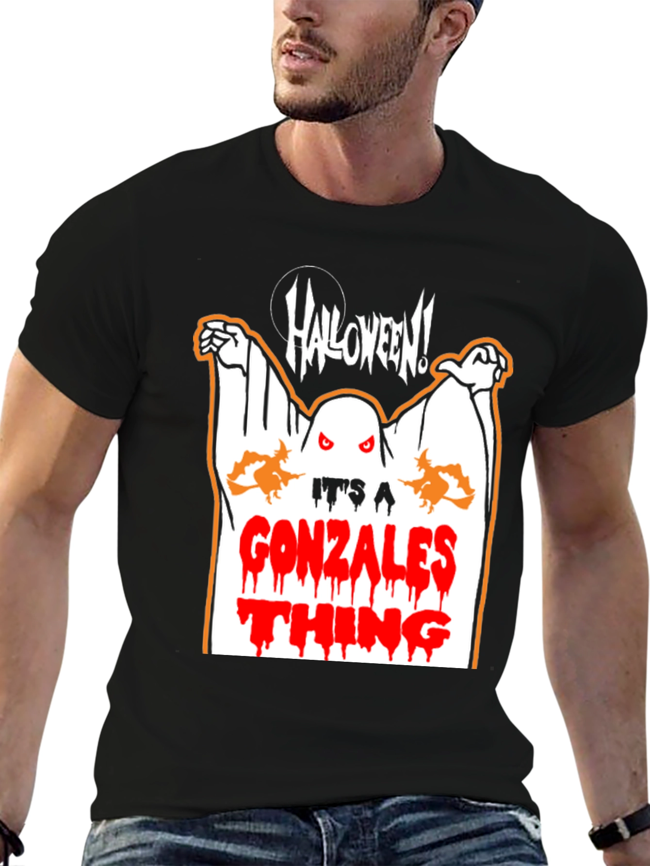 Black Gonzalez Halloween Ghost T-Shirt view 6