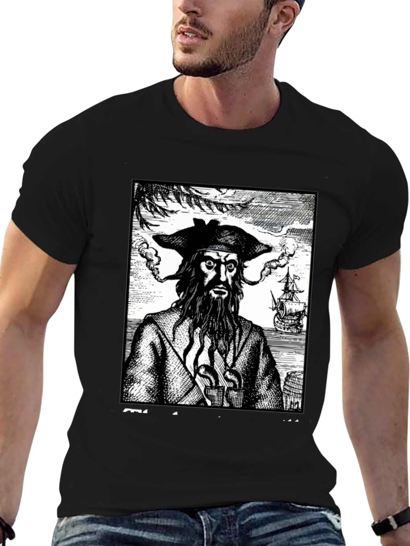 Blackbeard Pirate Graphic Tee - Classic Novelty Shirt - 6