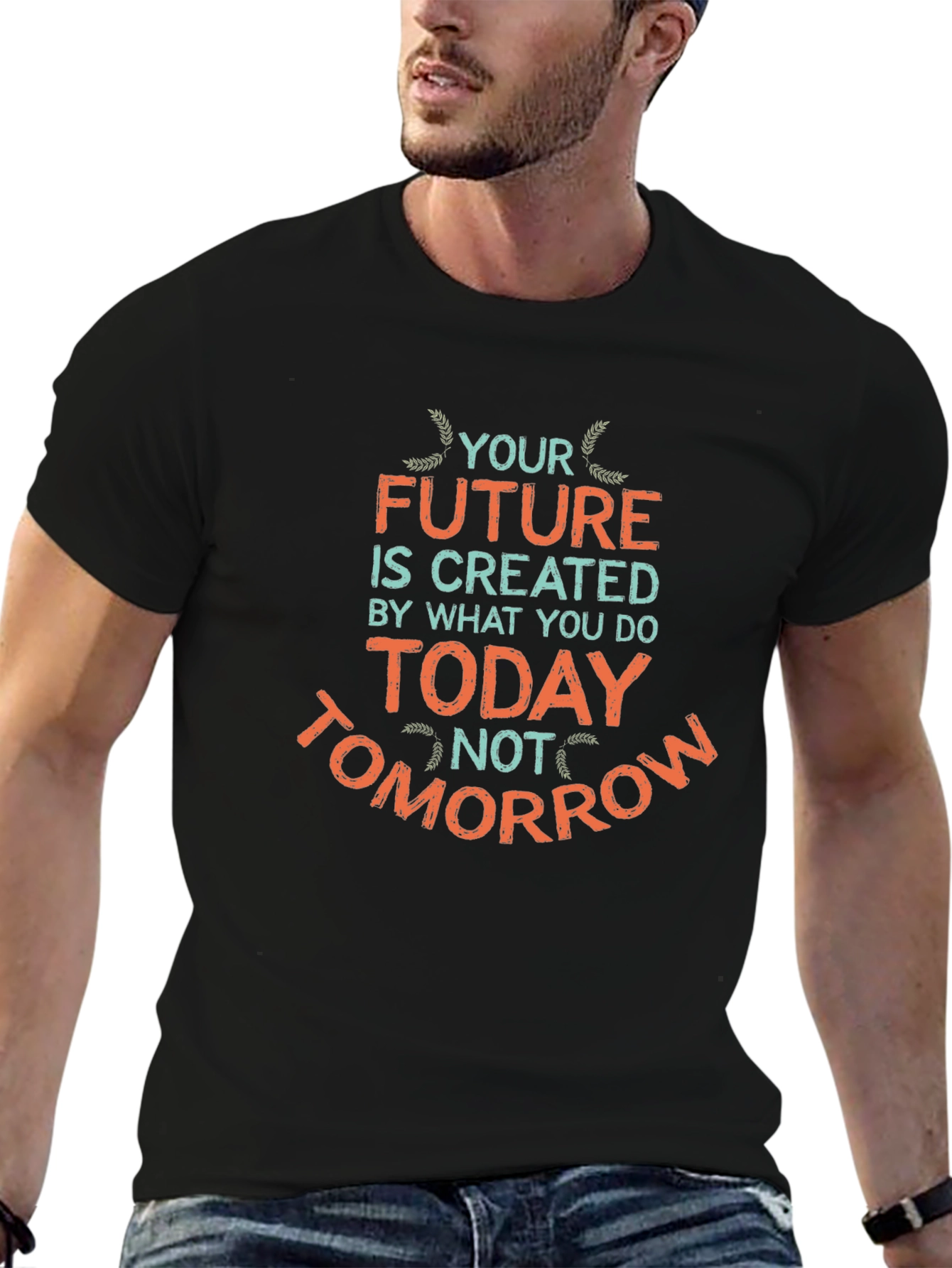 Black Inspirational Future T-Shirt -  Motivational Design view 6