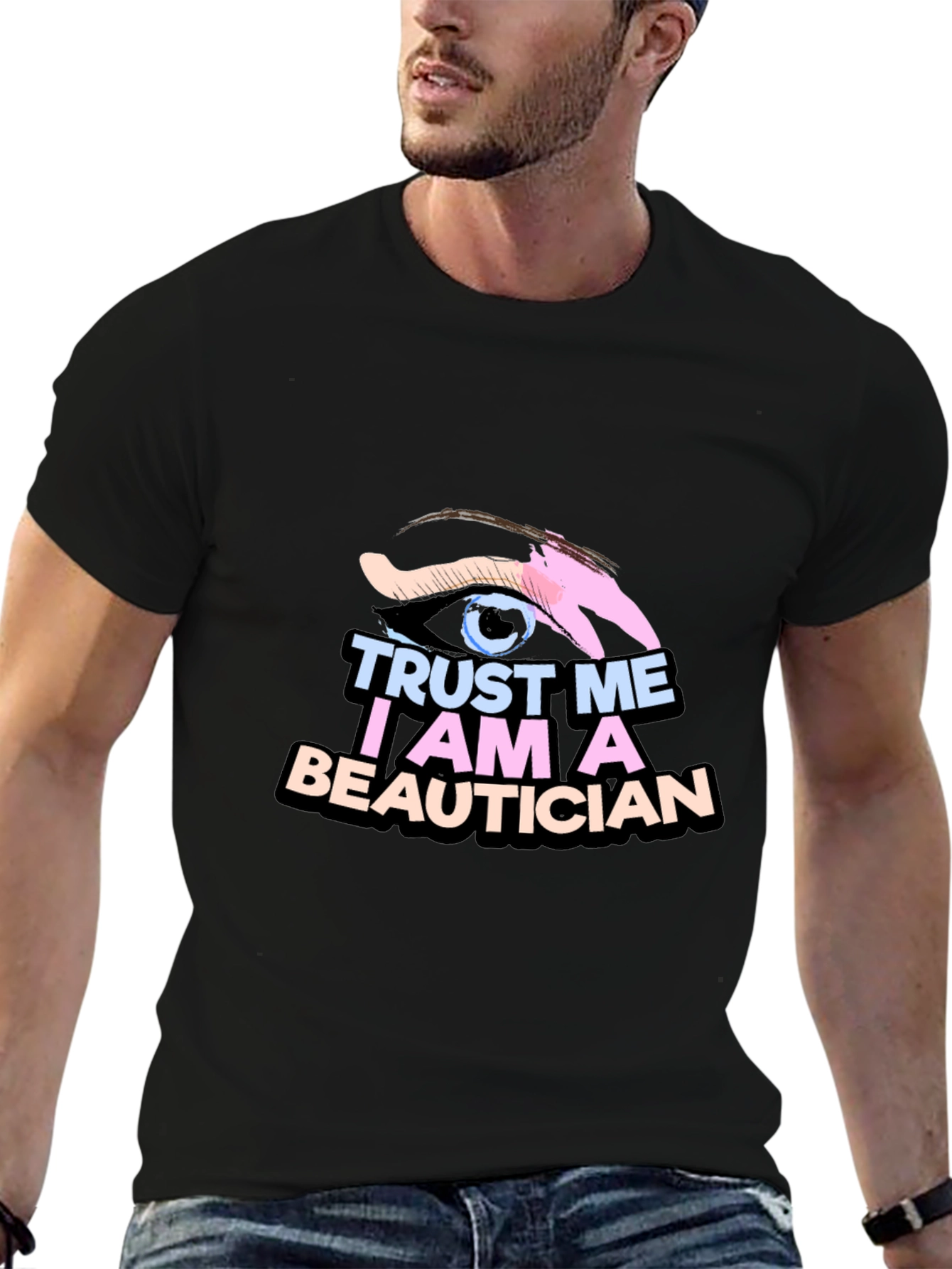 Black Trust Me I'm A Beautician Black T-Shirt view 6