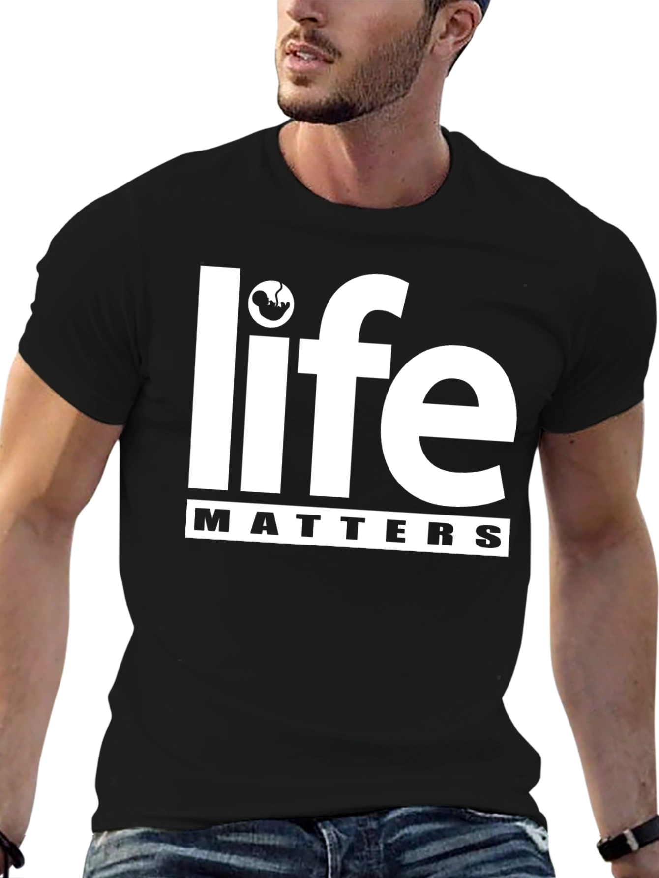 Black Life Matters Pro-Life T-Shirt Black view 6