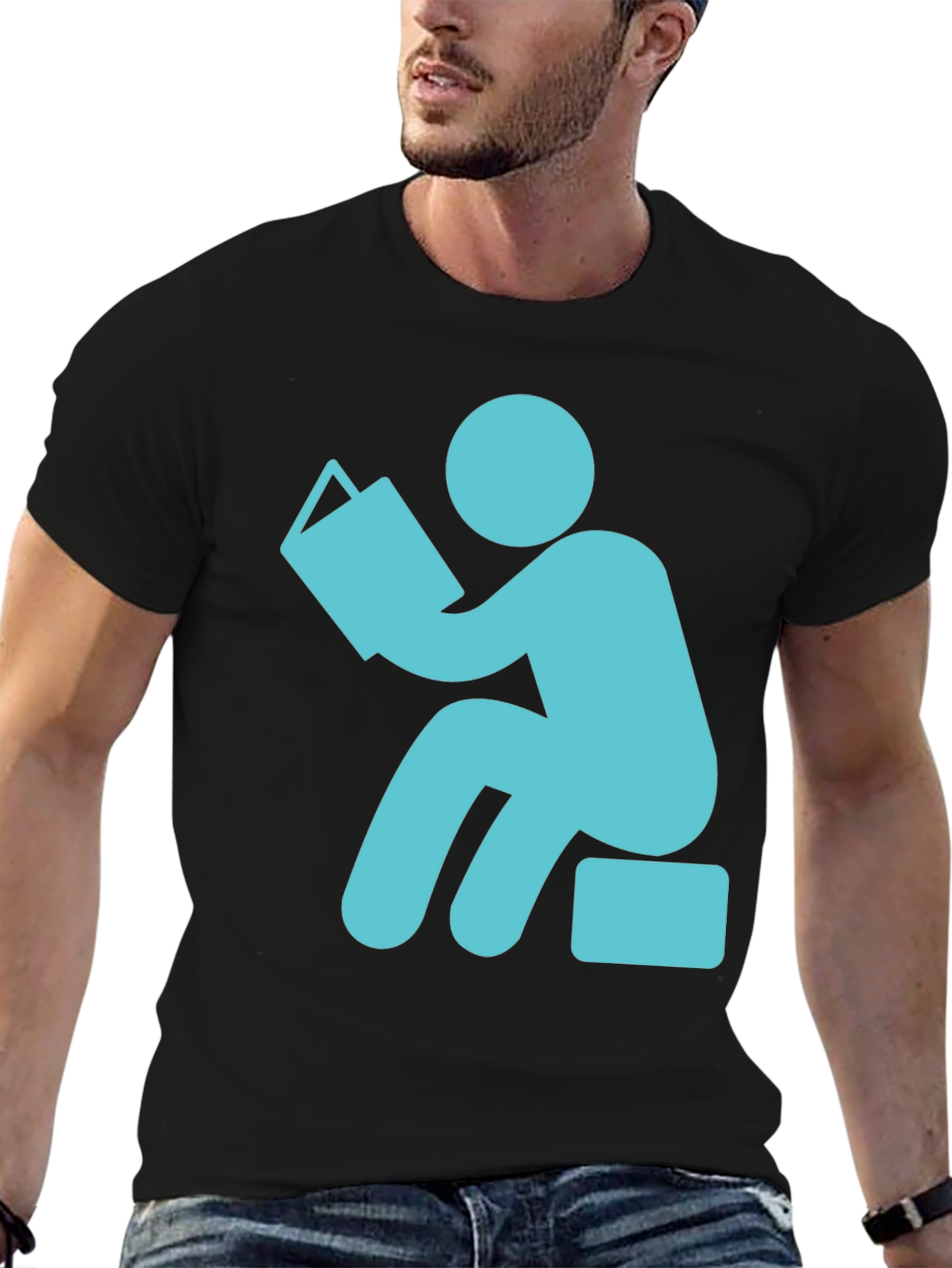 Black Bookworm Graphic Tee - Black Cotton Comfort view 6