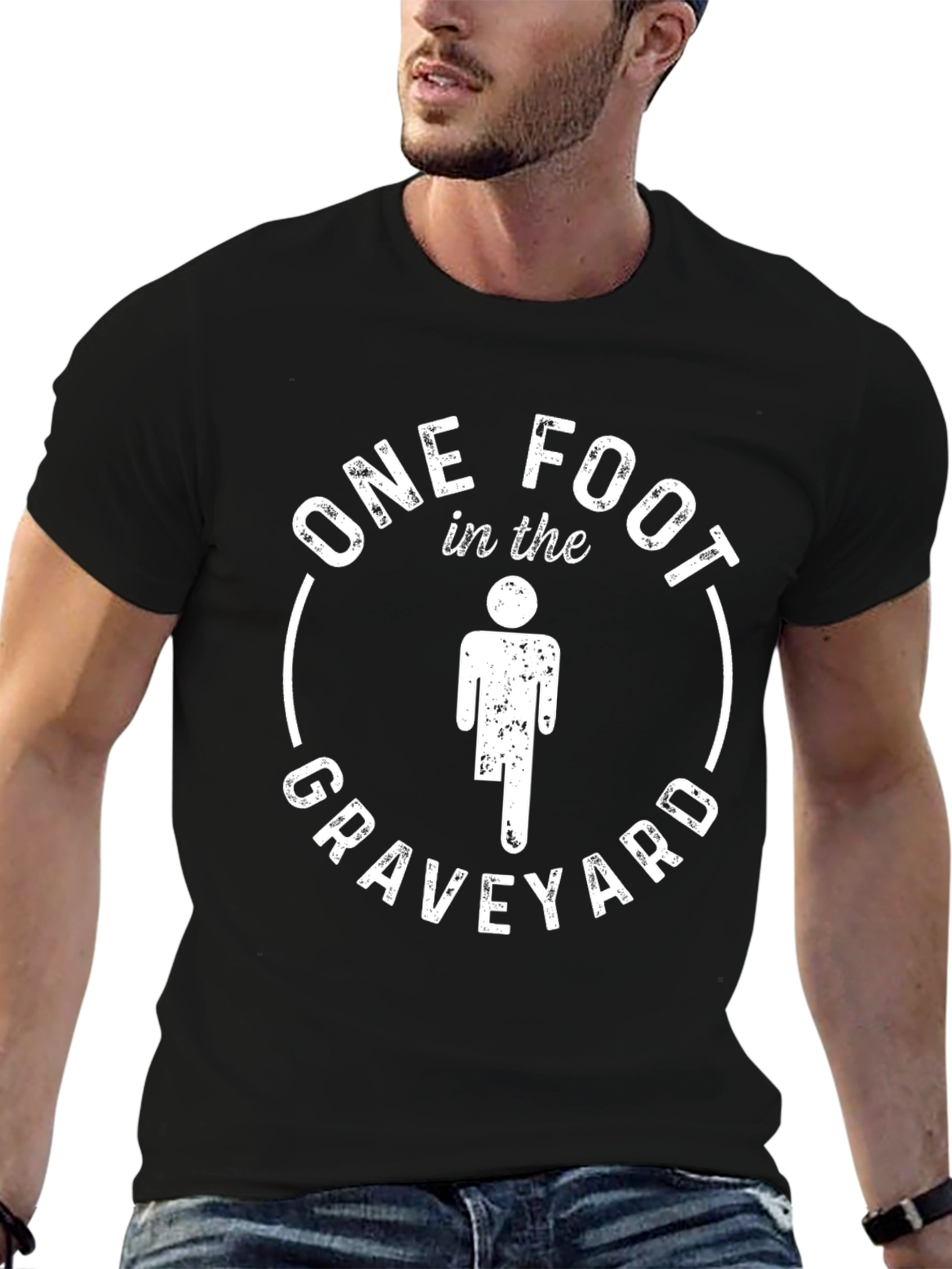 Black One Foot in the Graveyard Graphic T-Shirt view 6