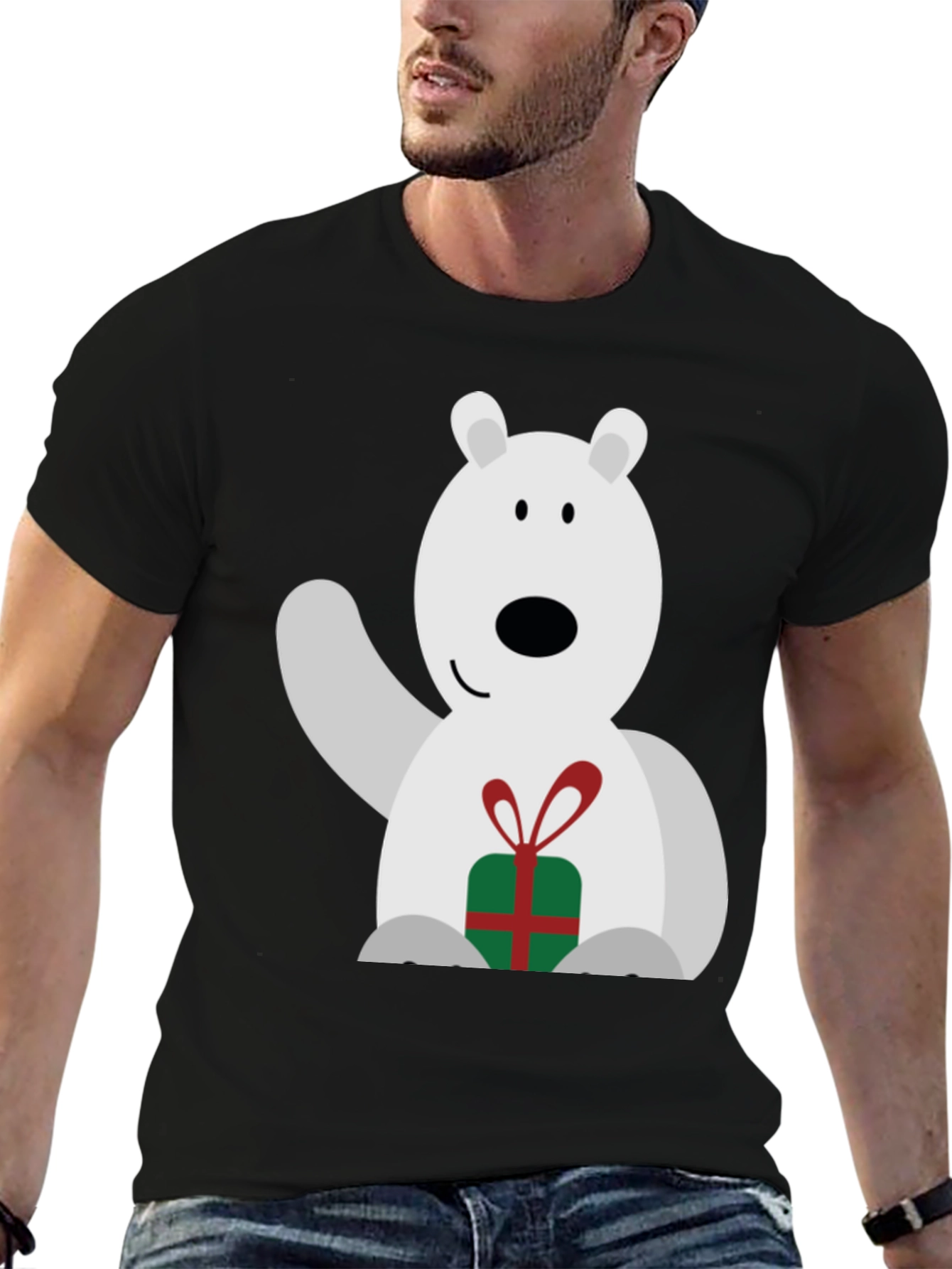 Black Polar Bear Gift Tee view 6