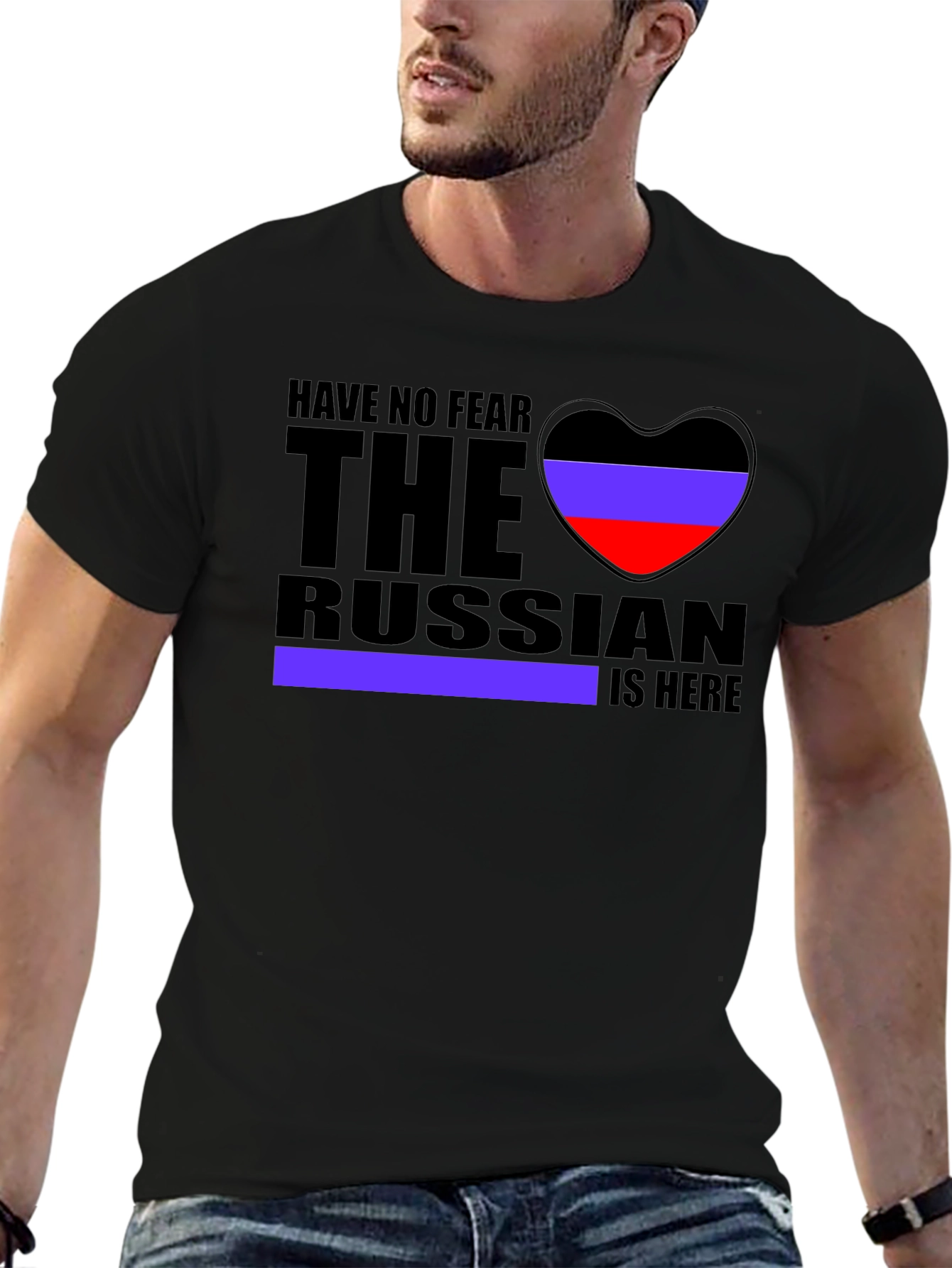 Black Have No Fear Russian is Here Novelty Graphic Tee view 6