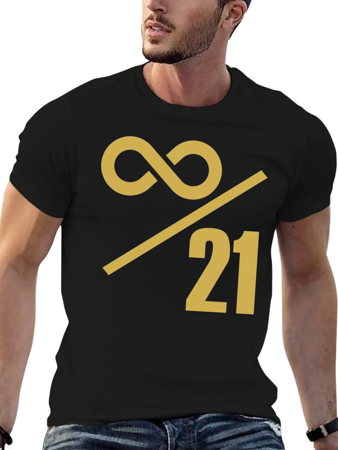 Black Infinity Over 21 Graphic Tee - Bold Statement Shirt view 6