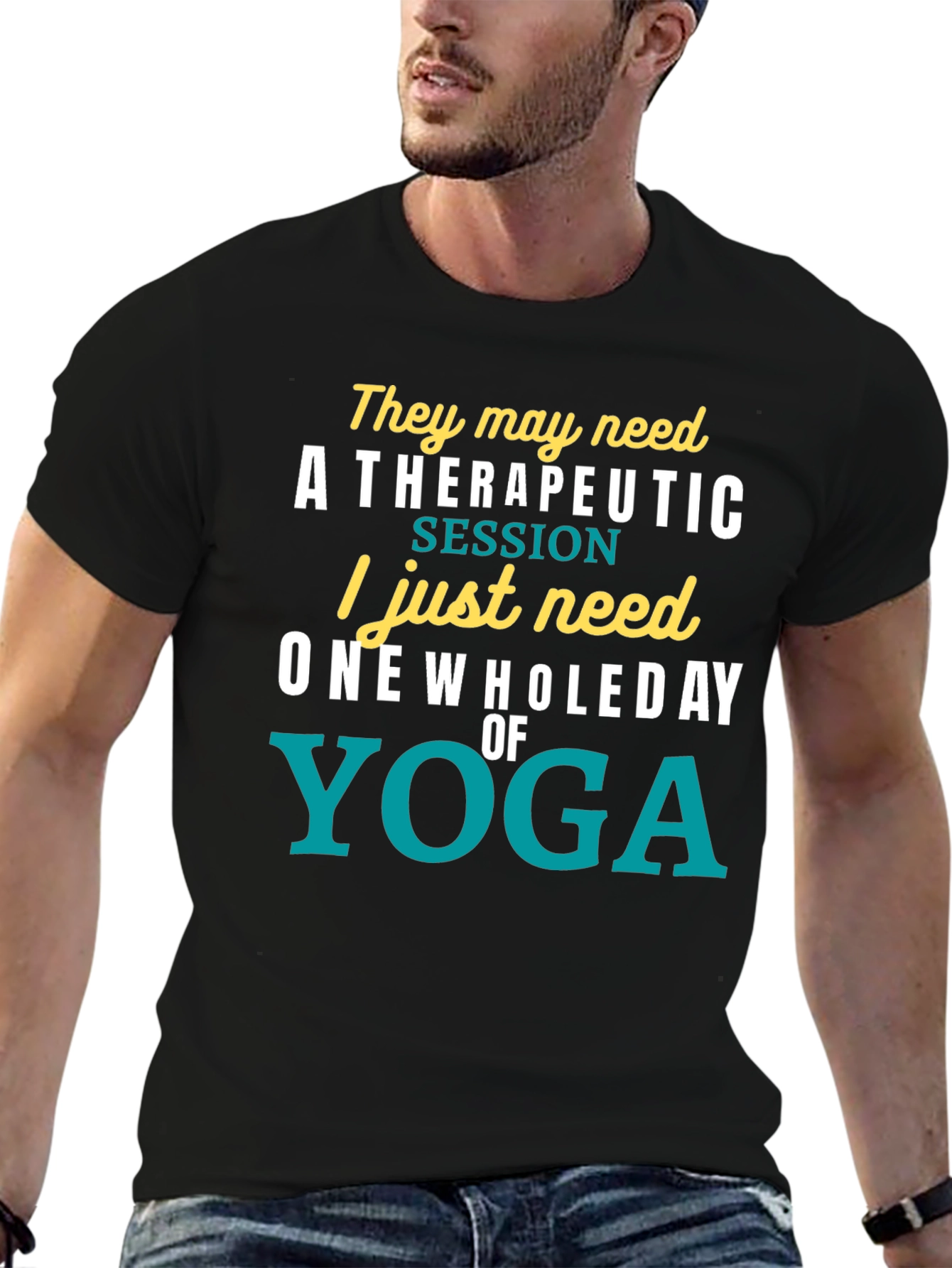 Black Yoga Lover's T-Shirt: One Whole Day of Relaxation view 6