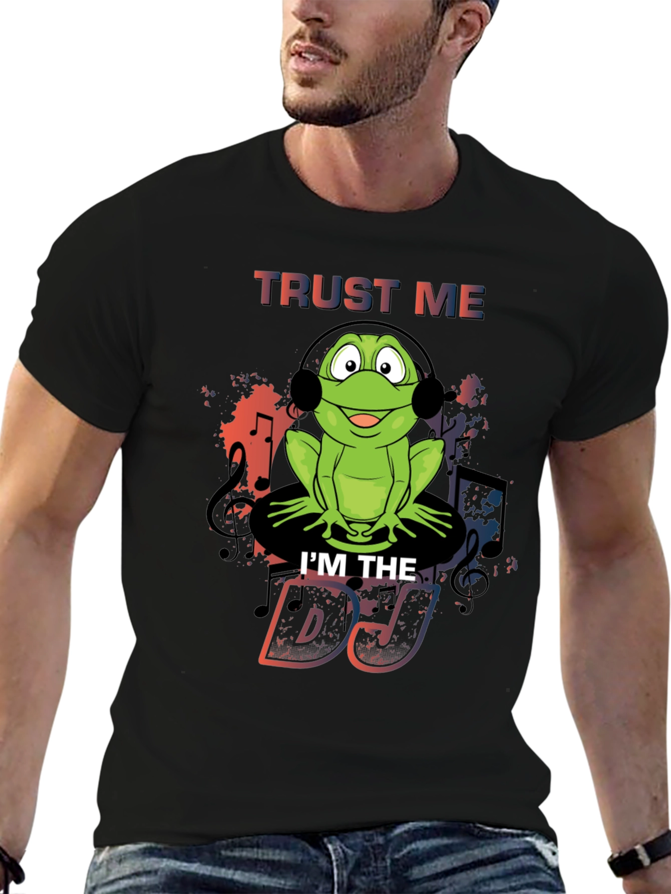 Black Trust Me I'm the DJ Frog T-Shirt view 6