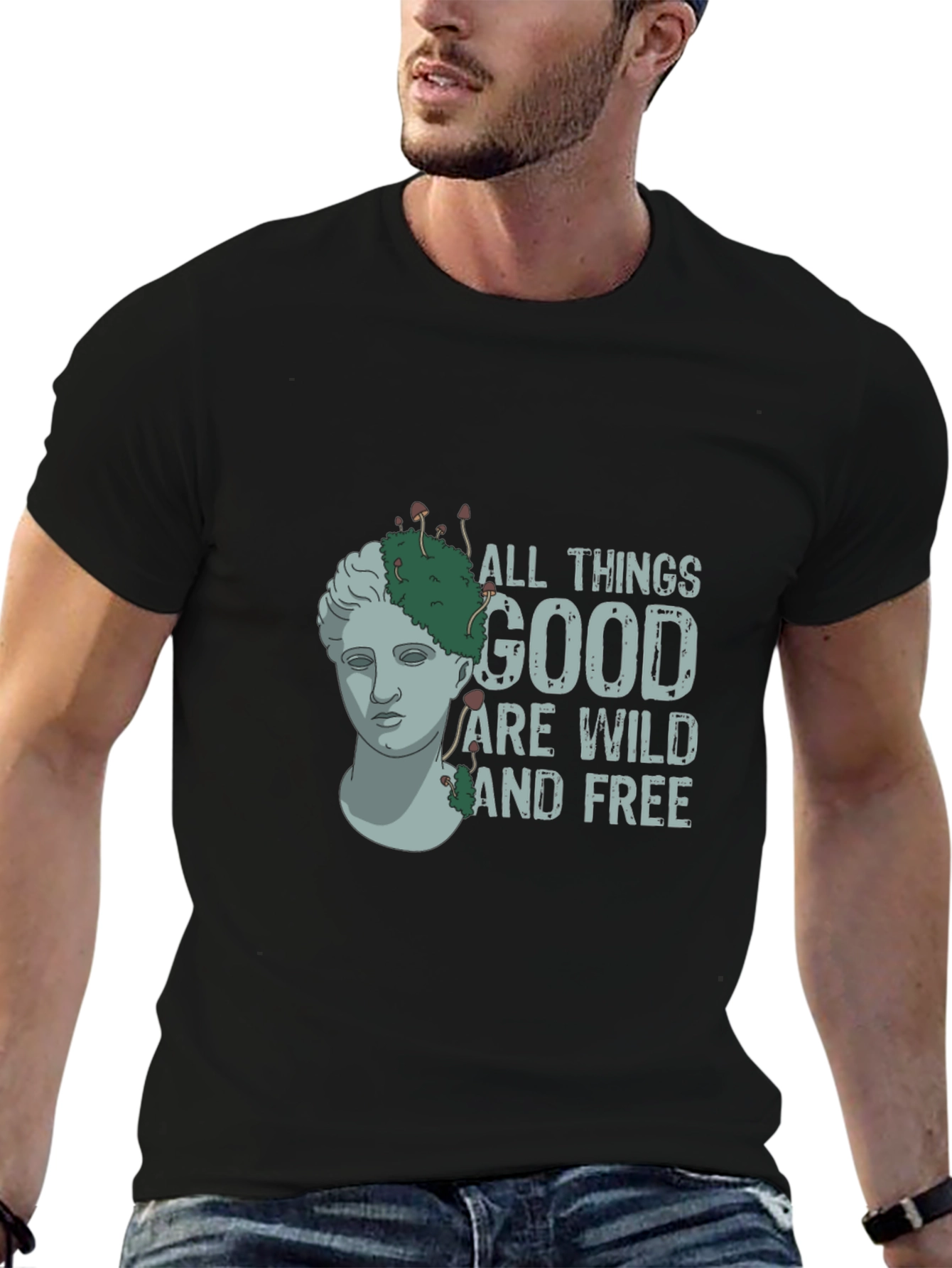 Black All Things Good Wild & Free Graphic Tee view 6