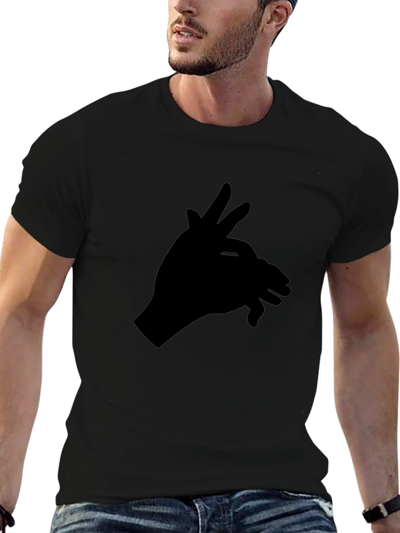 Black Hand Shadow Puppet Tee - Black view 6