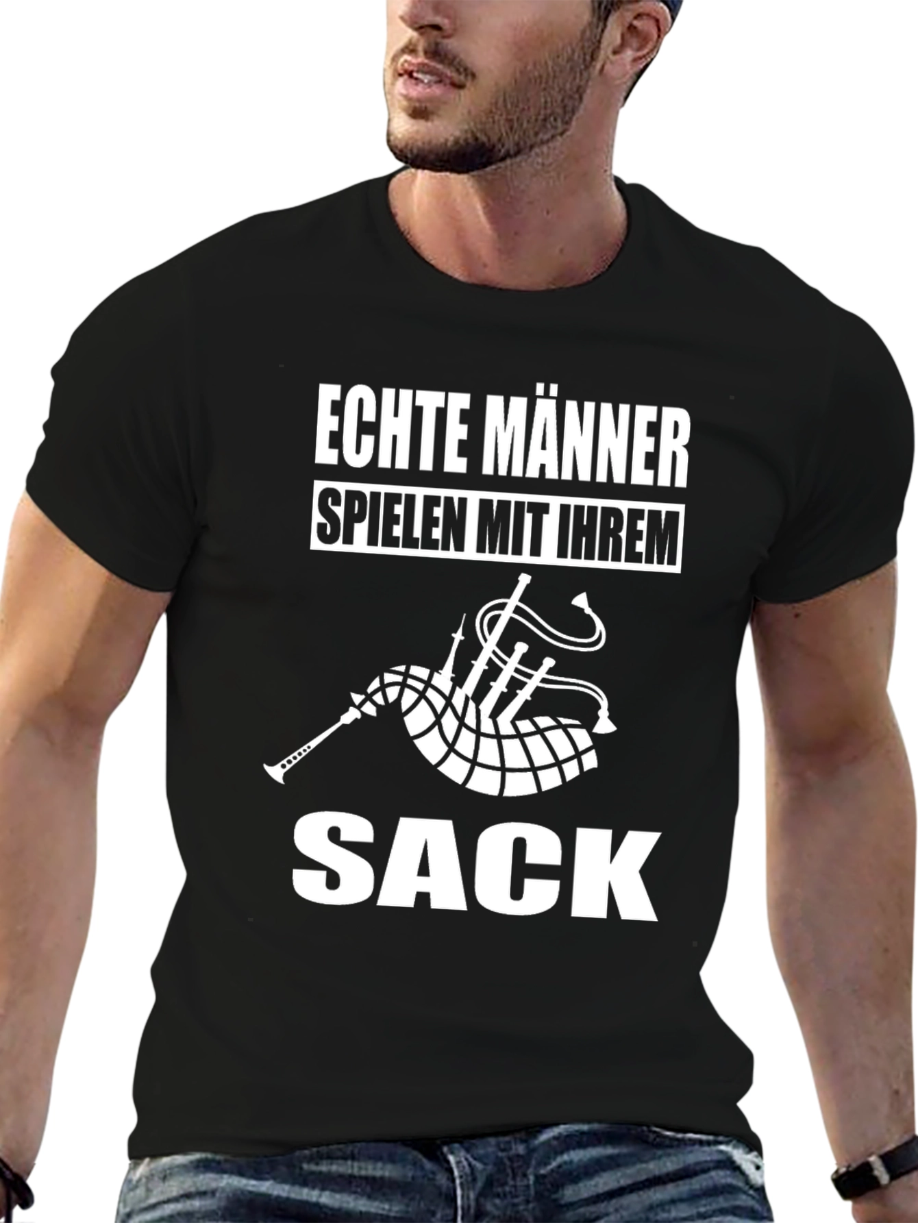Black Echte Männer Sack Black T-Shirt view 6