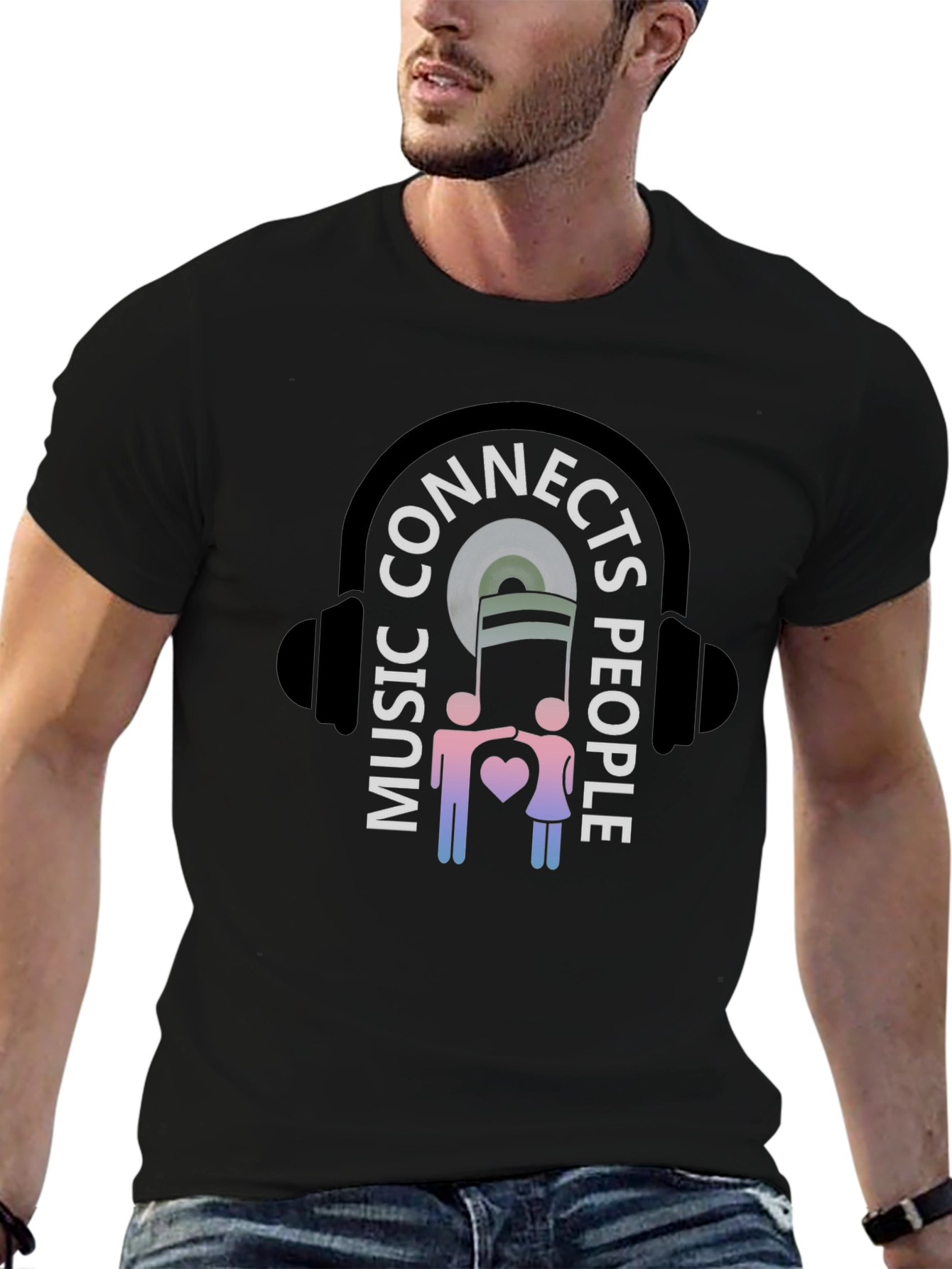 Black Music Connects People Graphic T-Shirt view 6