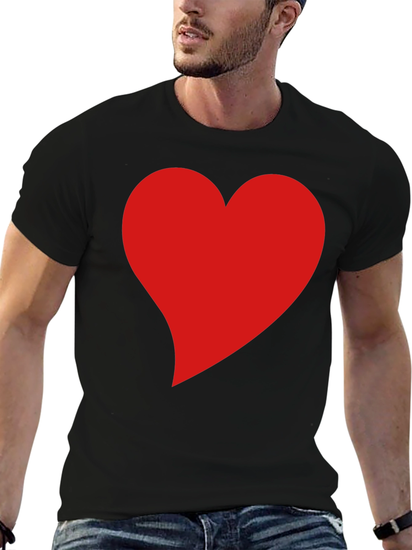 Black Heart Graphic Black T-Shirt - Stylish Casual Wear view 6