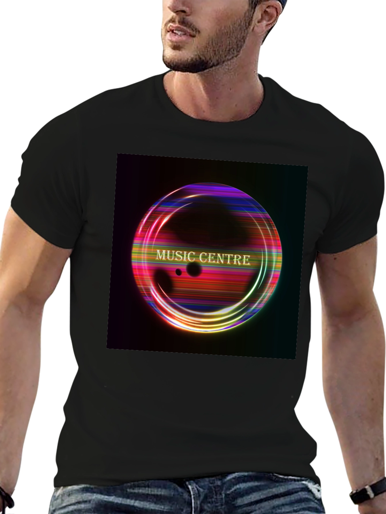 Black Music Centre Graphic Black T-Shirt view 6