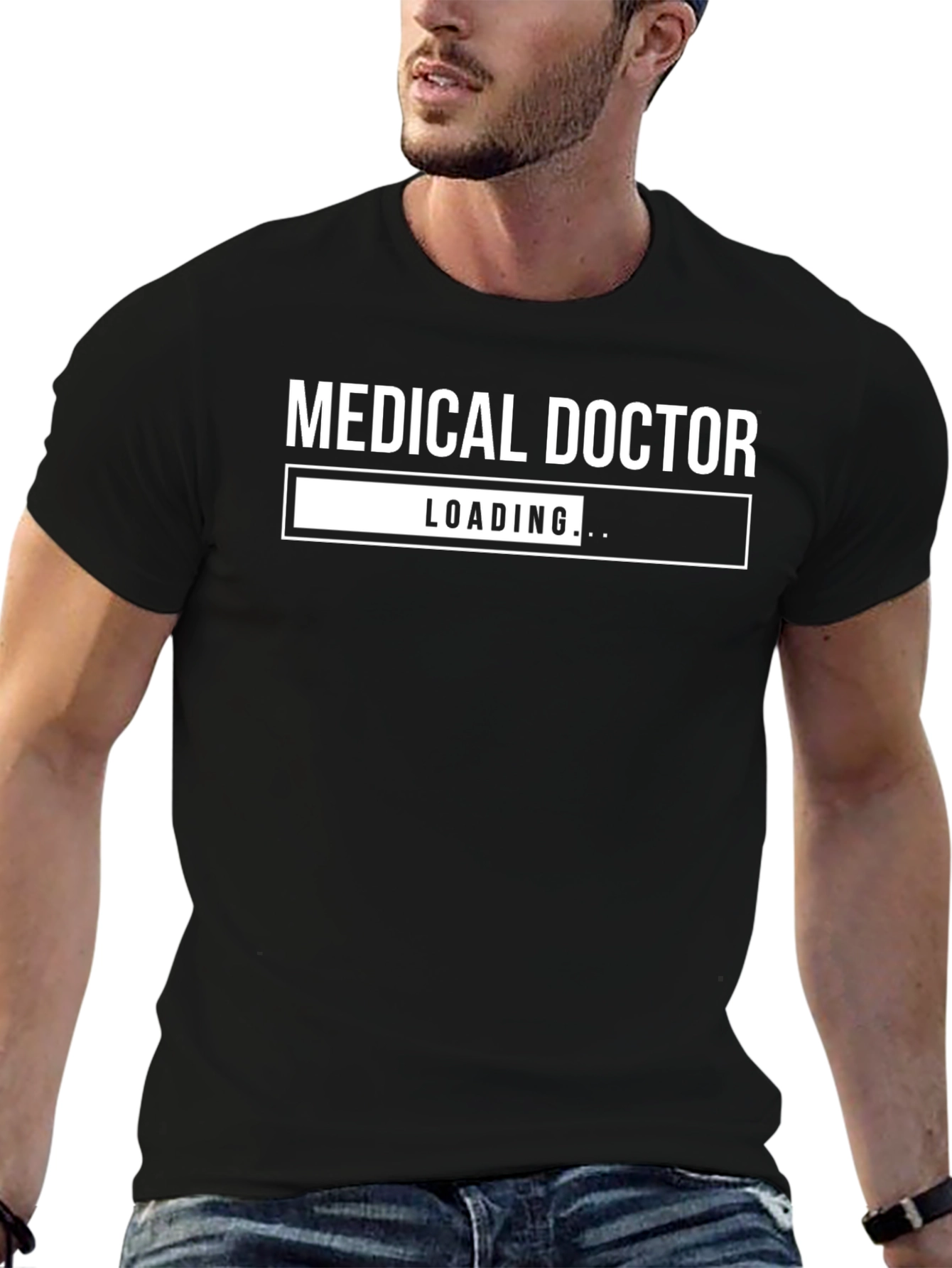 Black Medical Doctor Loading T-Shirt view 6