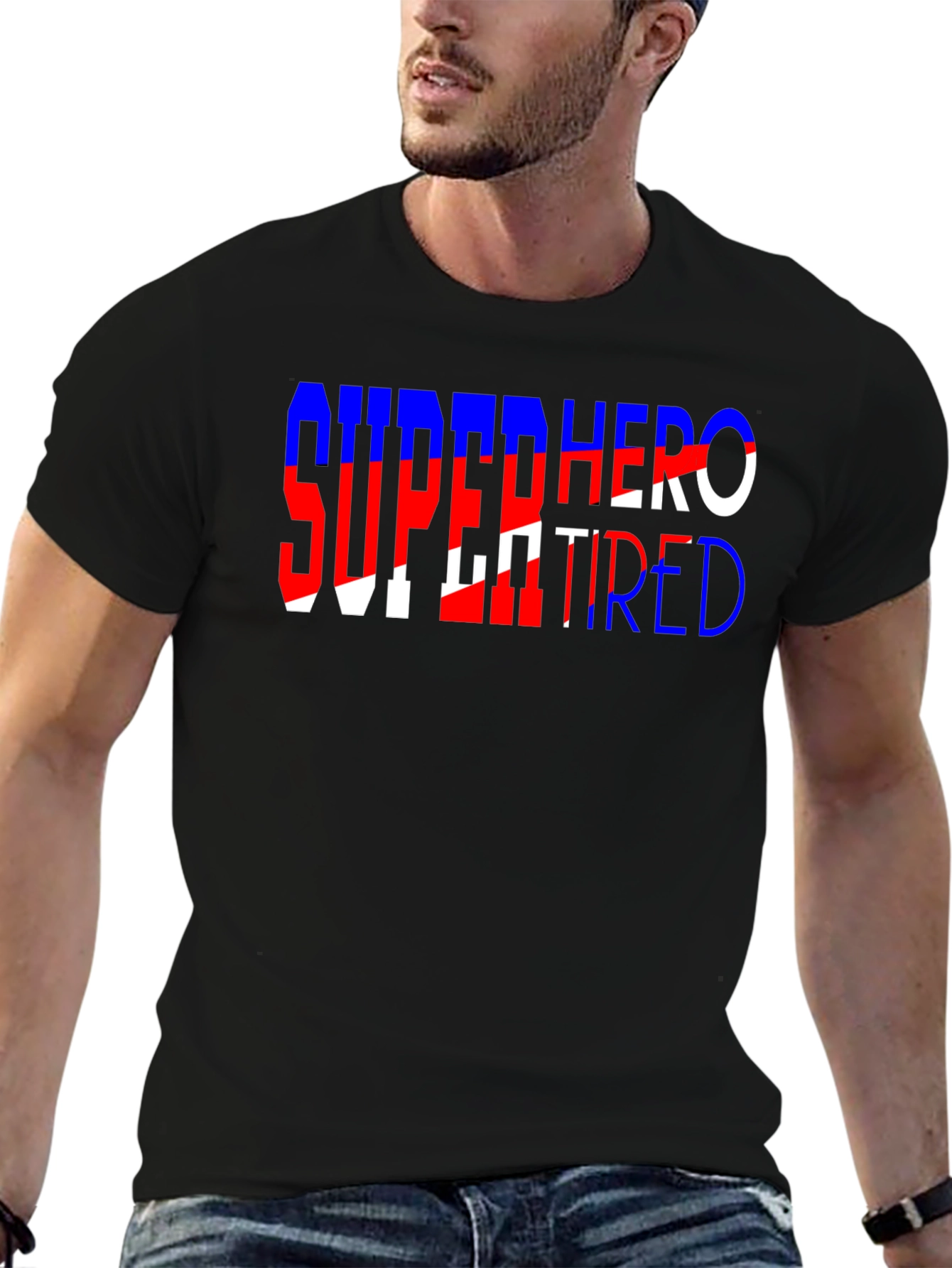 Black Superhero Retired T-Shirt Funny Graphic Tee view 6