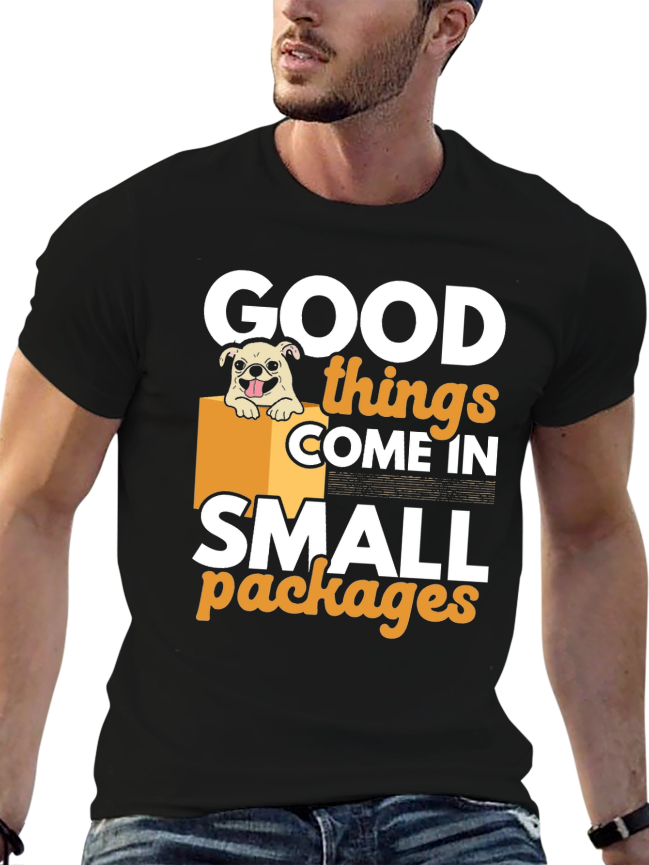 Black Good Things Small Packages Graphic T-Shirt view 6