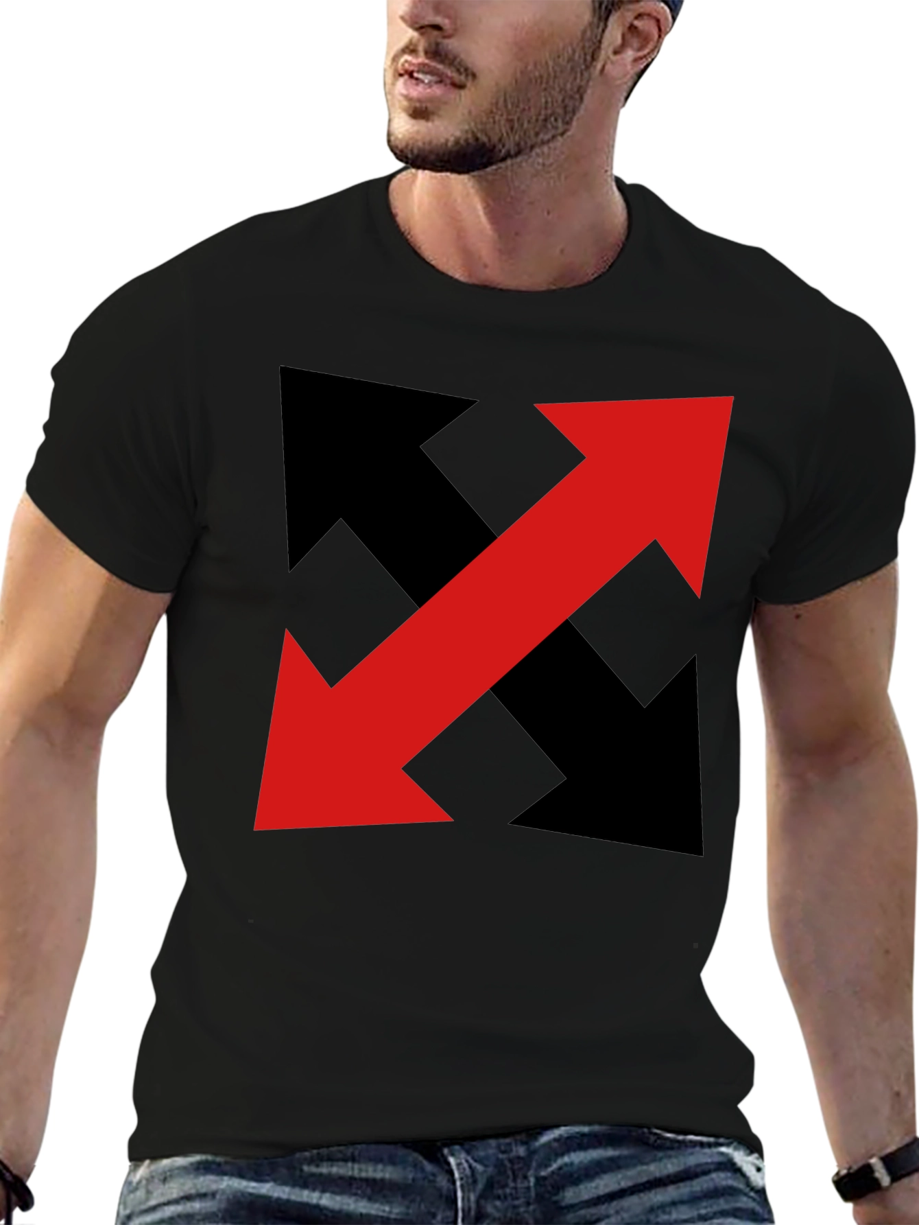 Black Arrow T-Shirt - Bold Graphic Print view 6
