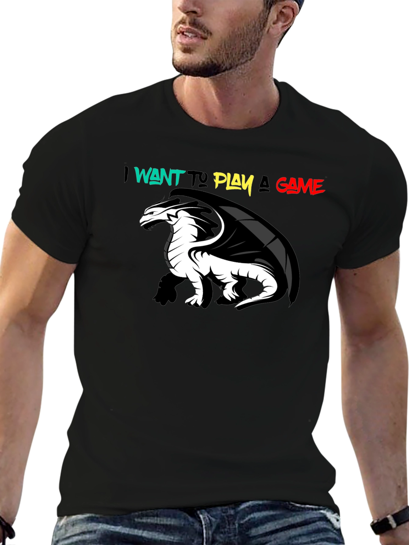 Black Dragon Game T-Shirt - Black view 6