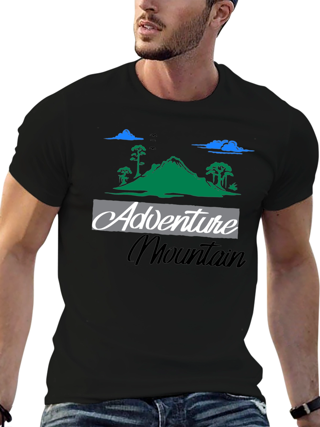 Black Adventure Mountain Graphic Tee - Black T-Shirt view 6