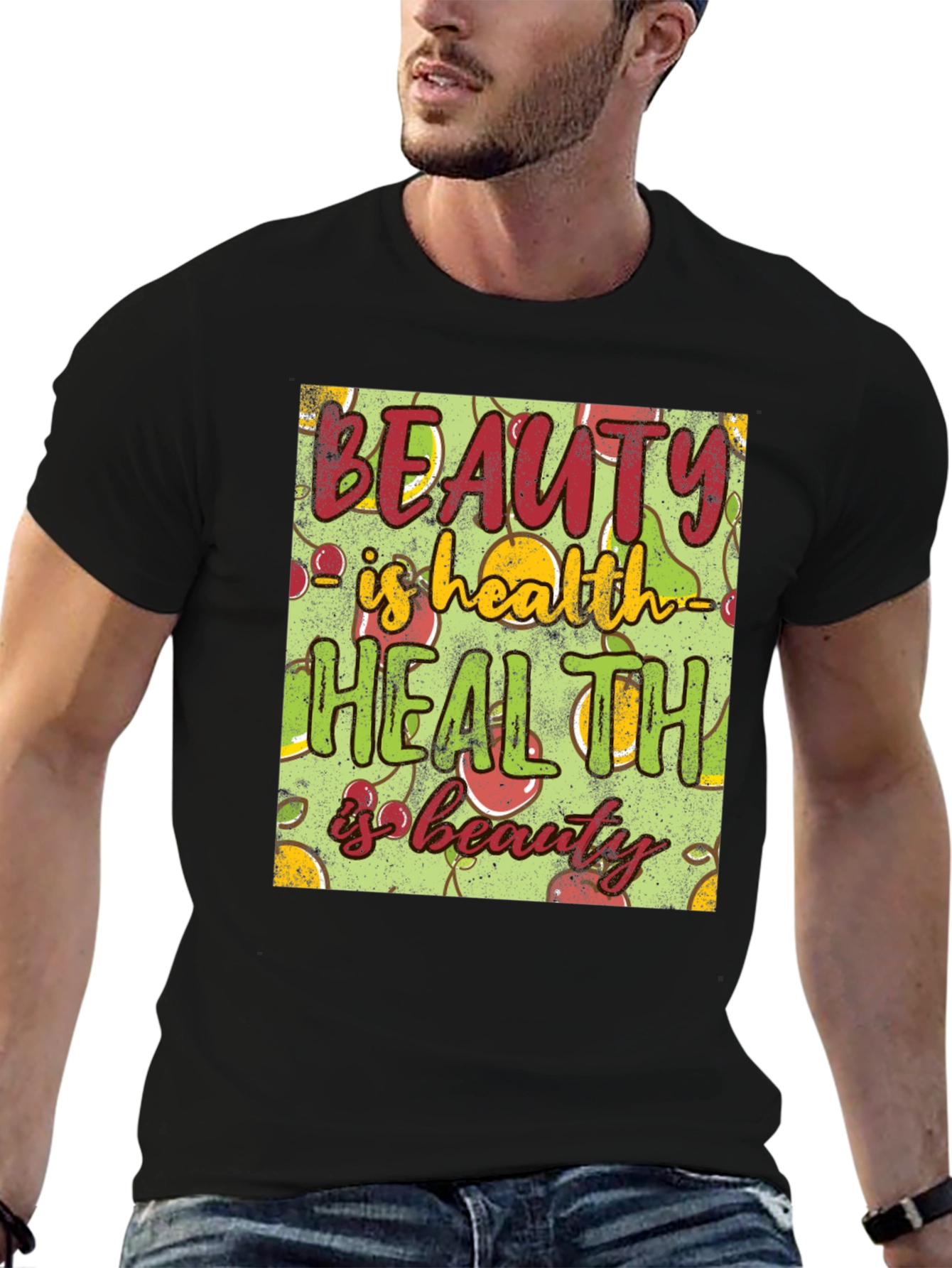 Black Beauty is Health T-Shirt - Wellness Graphic Tee view 6