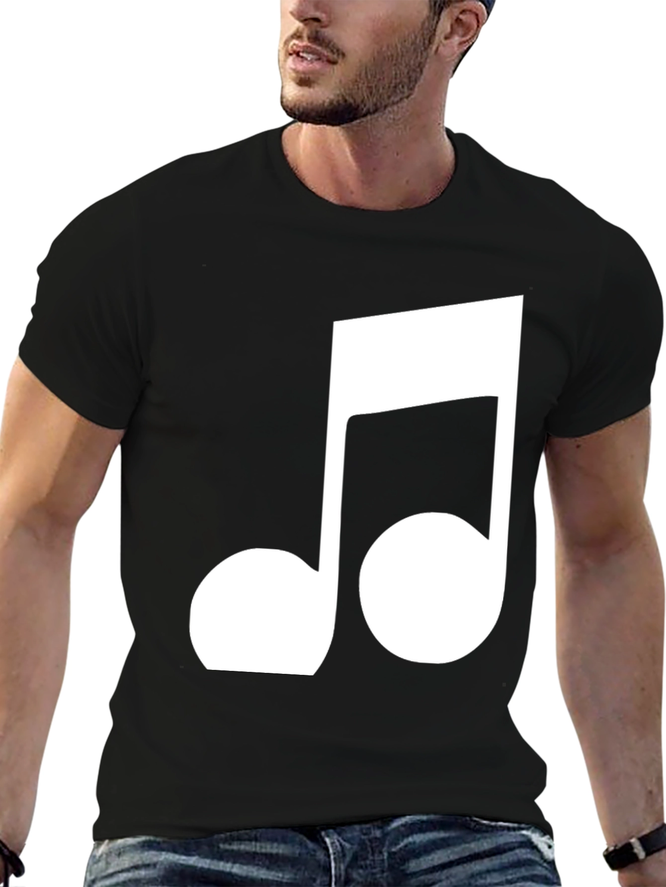 Black Musical Note Graphic T-Shirt view 6